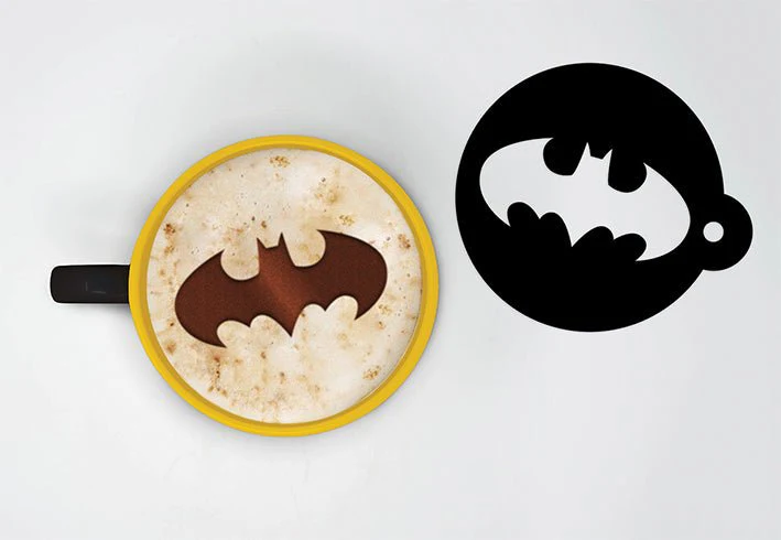Batman Logo Cappuccino Coffee Mug with Stencil - Image 2