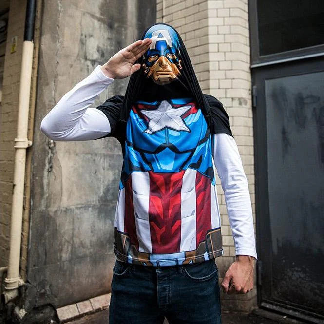 Captain America Reversible Long Sleeve T-Shirt - Image 4