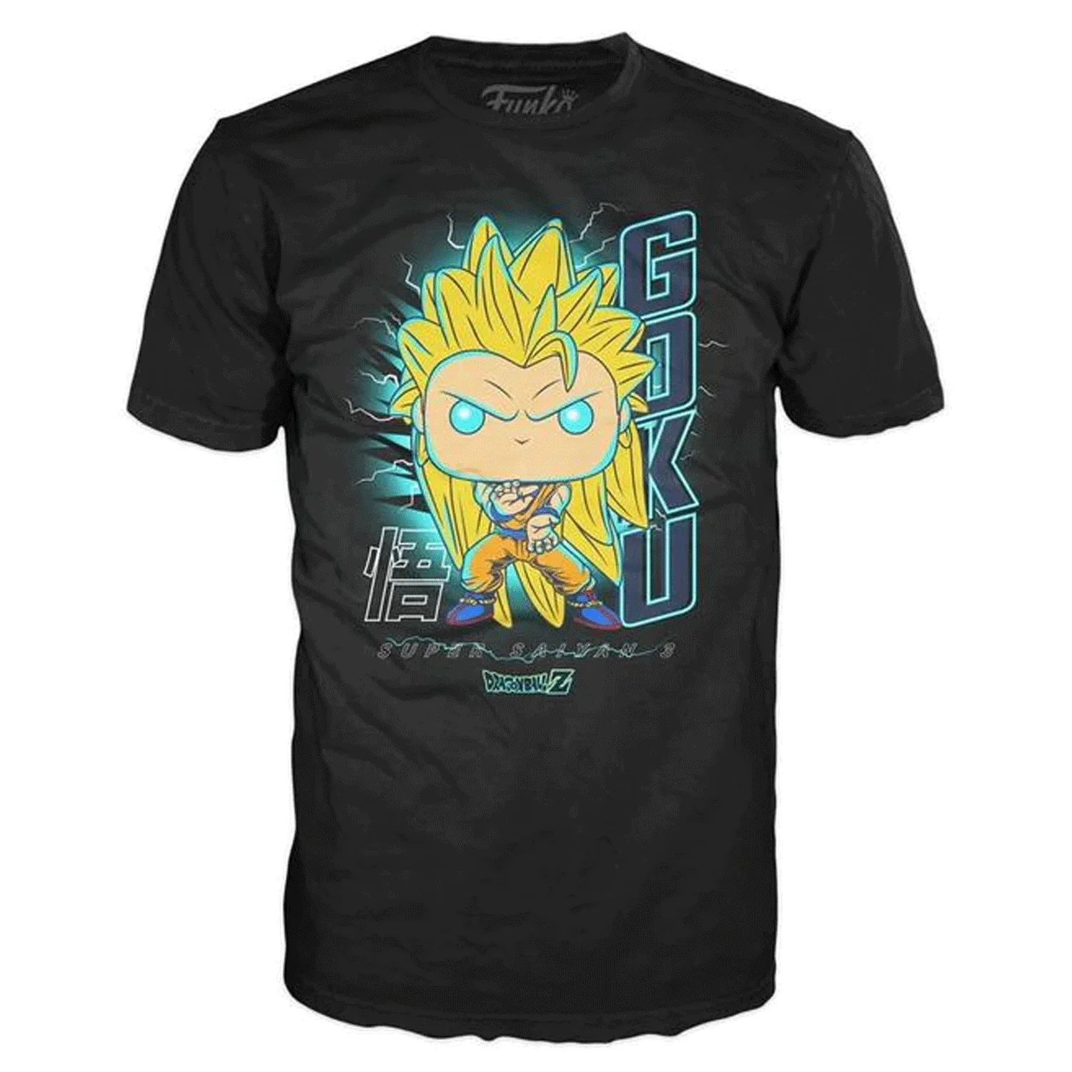 DBZ Goku SS3 (Glow in the Dark) Pop! Vinyl and Tee Set - Image 3
