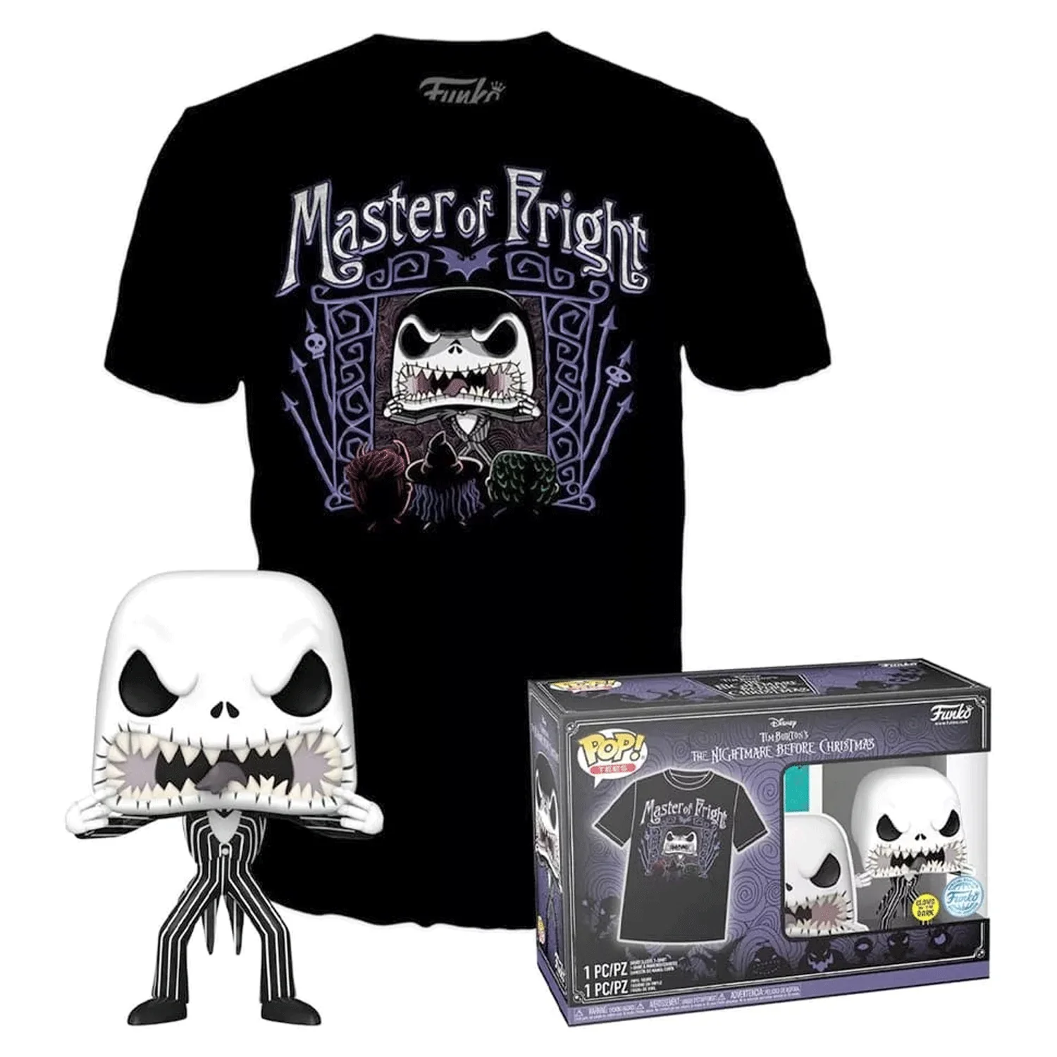 Disney Nightmare Before Christmas Jack Skellington Pop! Vinyl and Tee Set - Image 3