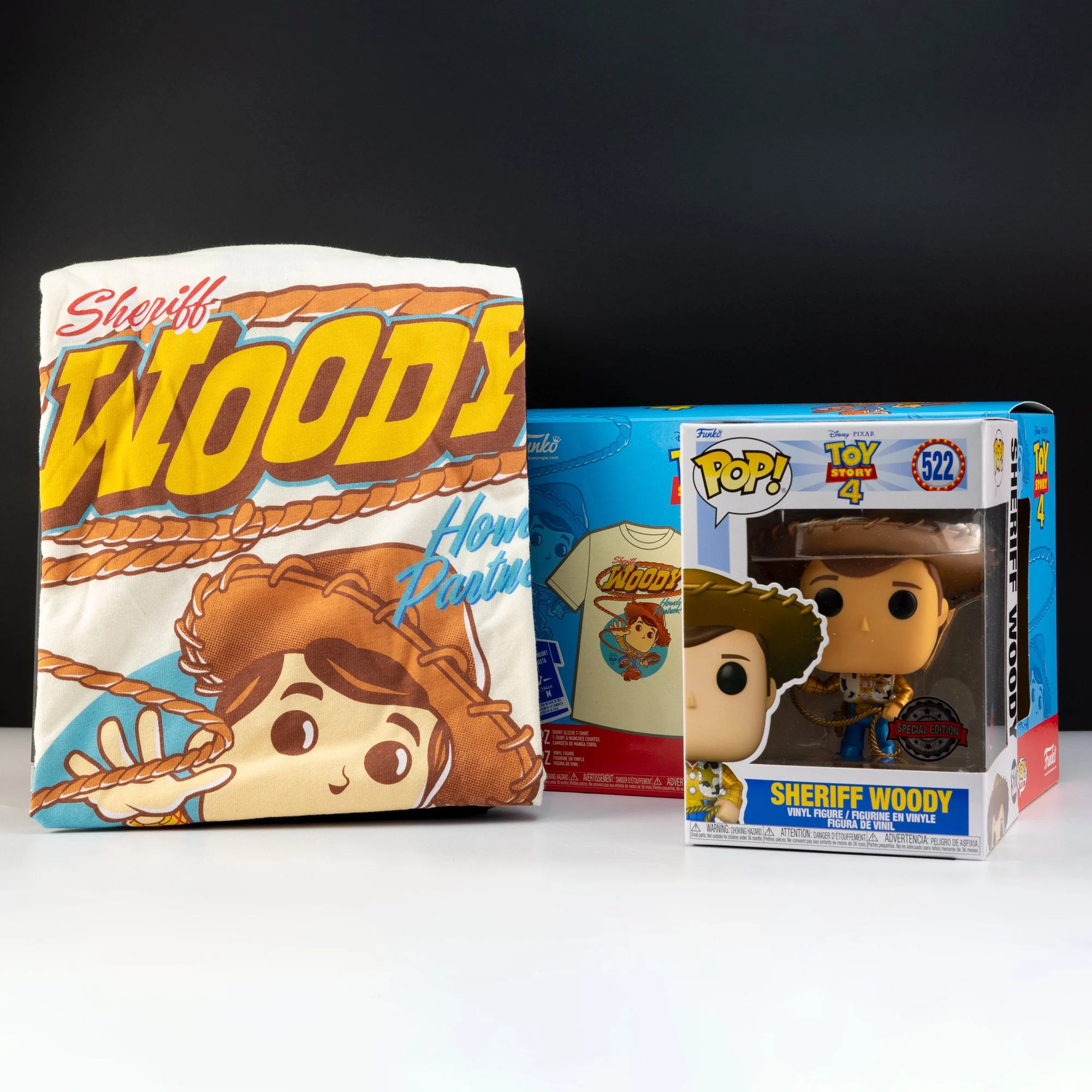 Disney Pixar Toy Story Woody Pop! Vinyl and Tee Set