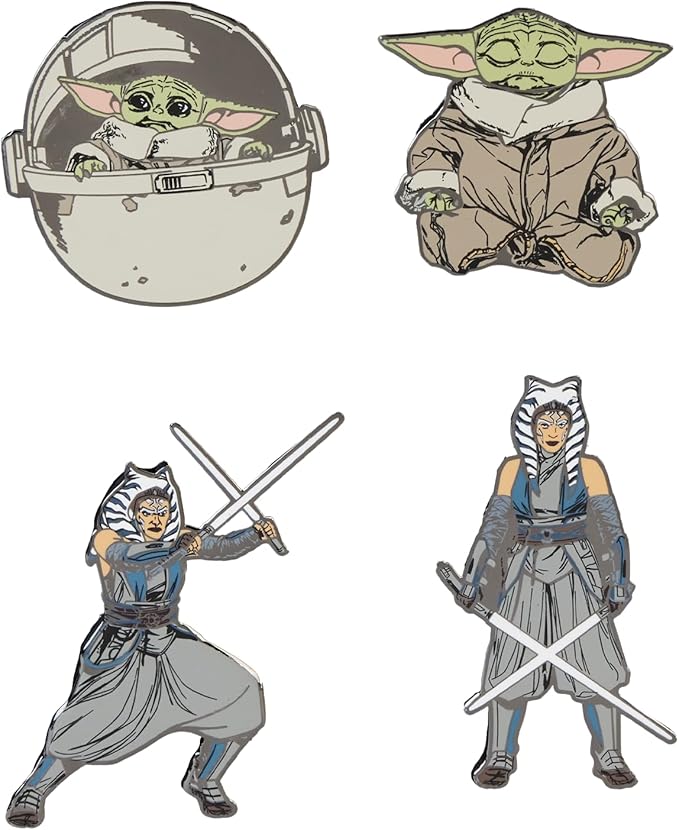Star Wars The Mandalorian Grogu and Ahsoka 4 Piece Pin Set - Image 6