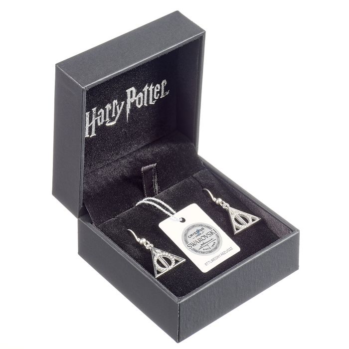 Harry Potter Deathly Hallows Sterling Silver Earrings with Swarovski Crystals - Image 2