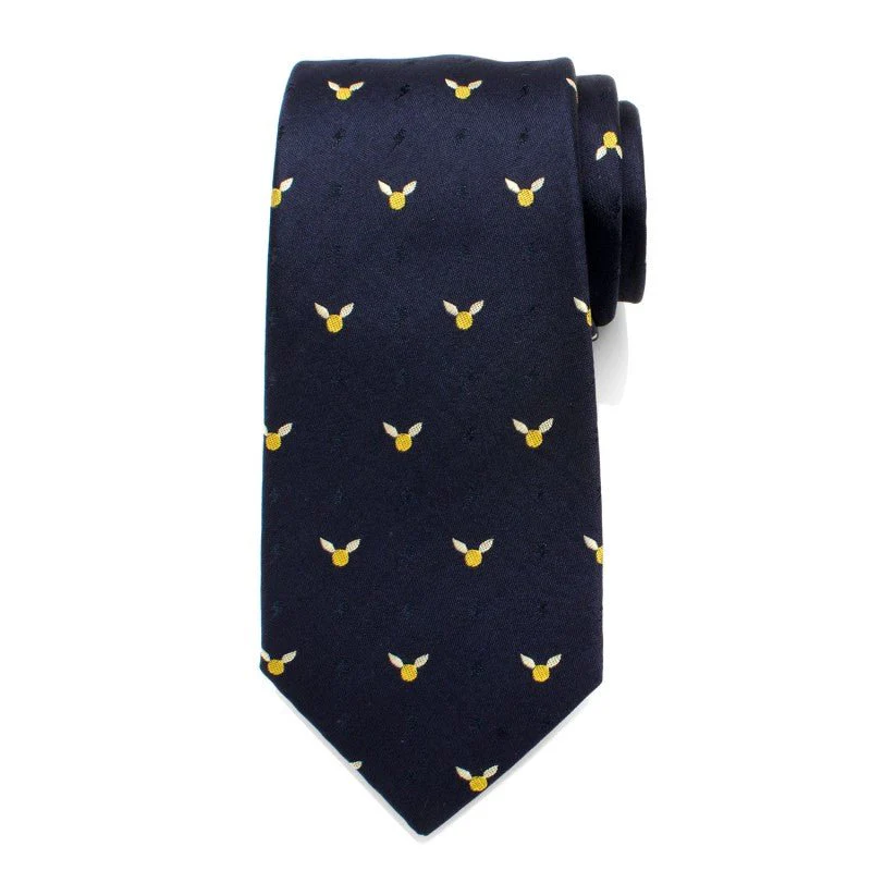 Harry Potter Golden Snitch Dot Print Silk Tie - Image 2