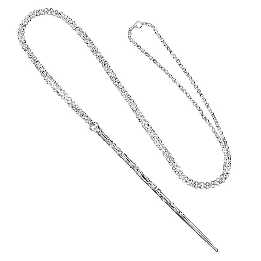 Official Harry Potter Hermione Silver Plated Wand Necklace - Image 2