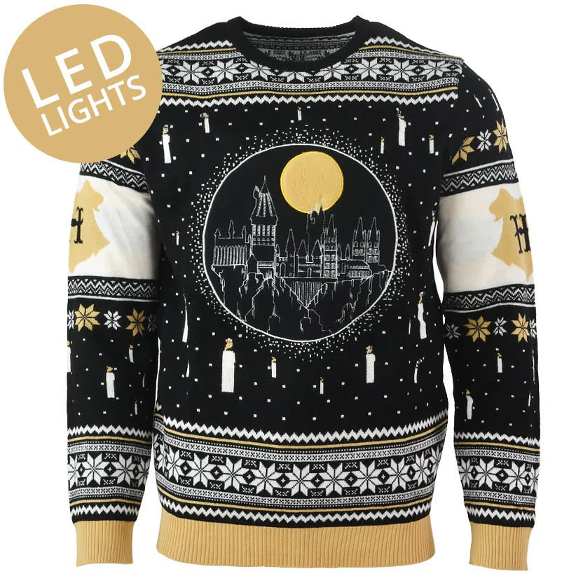 Harry Potter Hogwarts Castle LED Knitted Christmas Jumper / Sweater - Image 7