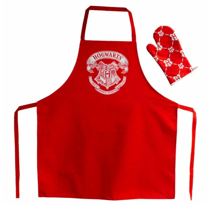 Harry Potter Hogwarts Crest Apron and Oven Mitt Set