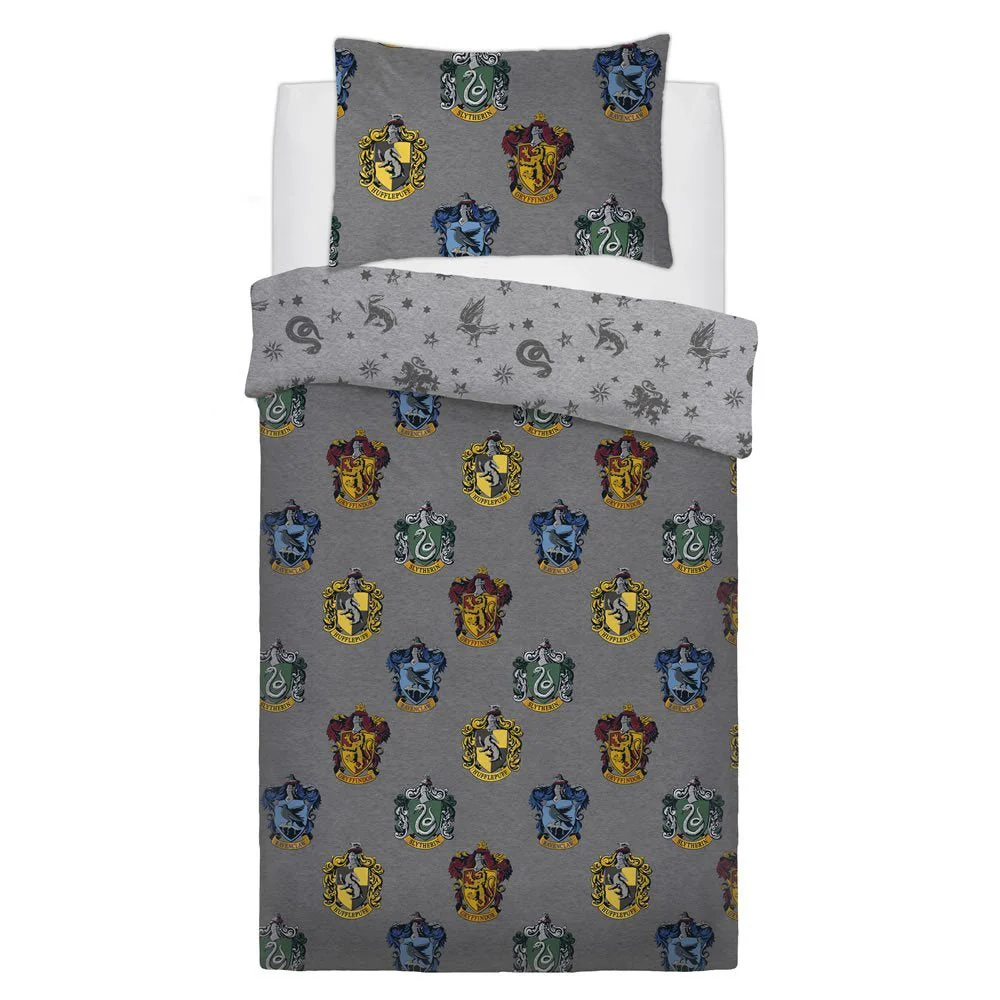 Harry Potter Hogwarts House Crests Single Duvet Cover Bedding Set
