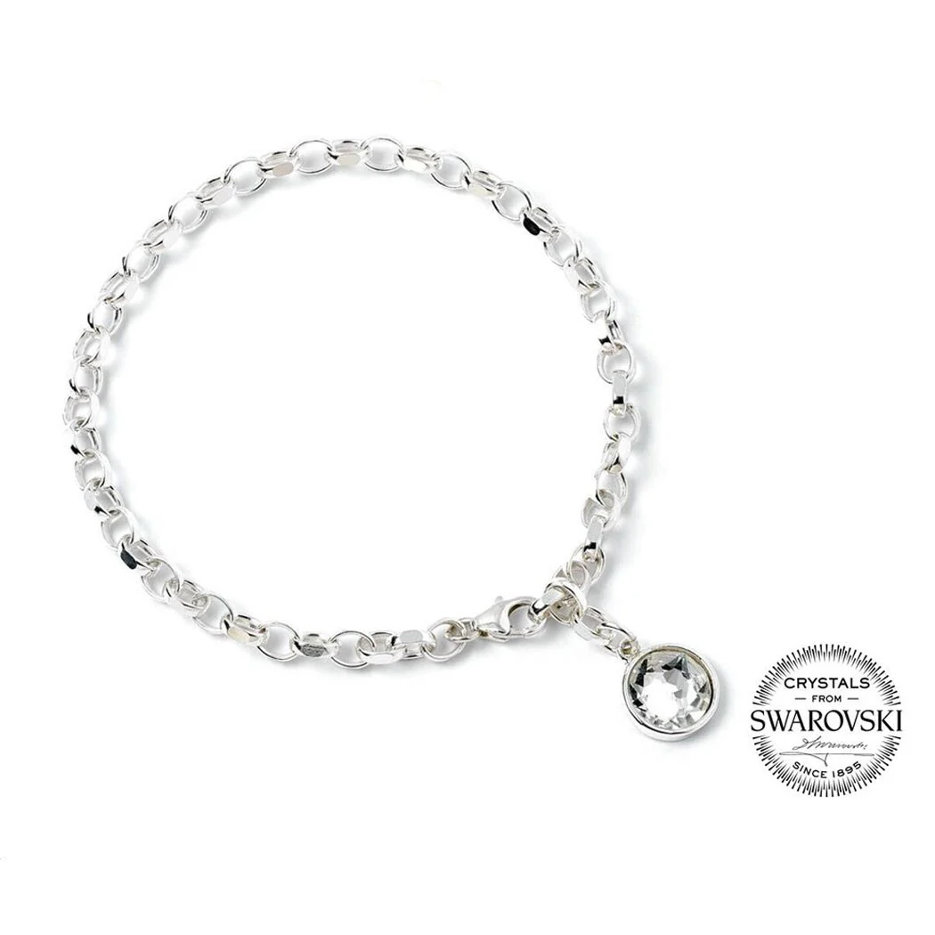 Harry Potter Sterling Silver Charm Bracelet with Swarovski Crystal