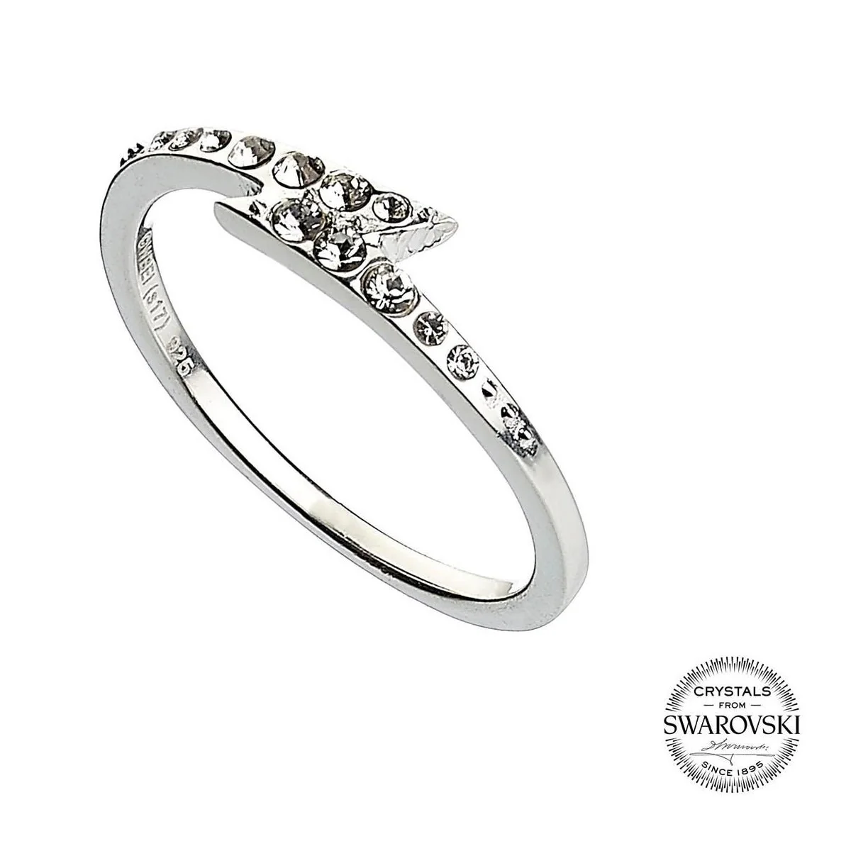 Harry Potter Sterling Silver Lightning Bolt Ring with Swarovski Crystals