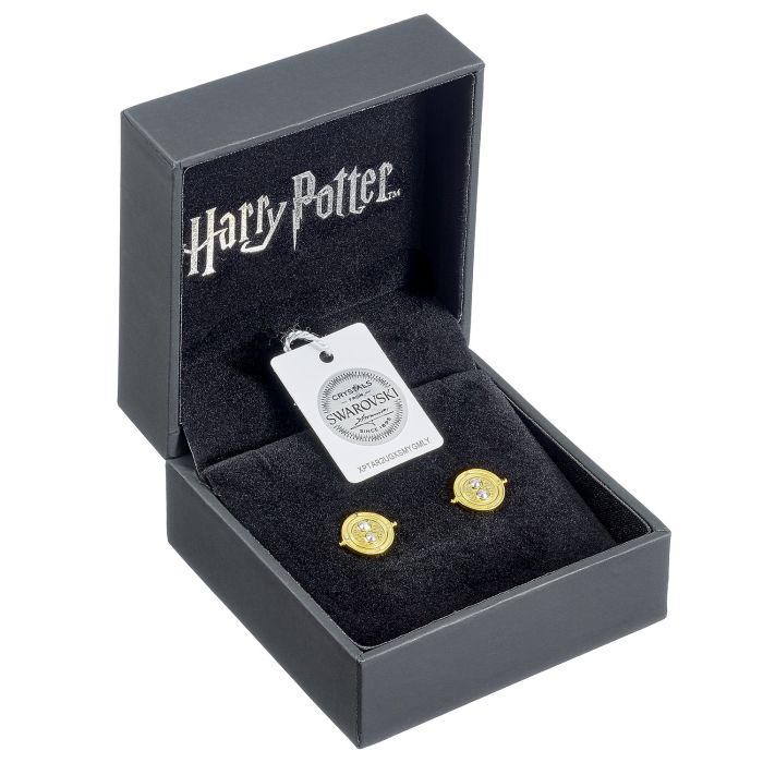Harry Potter Time Turner Sterling Silver - Gold Plated Stud Earrings - Image 3