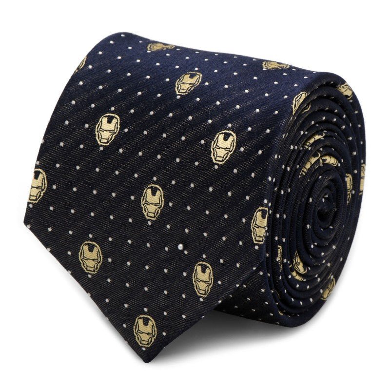 Iron Man Dot Print Silk Tie