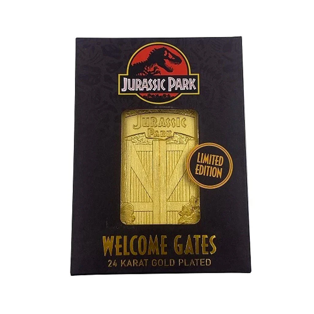 Jurassic Park Welcome Gates 24k Gold Plated Collectible Card - Image 2