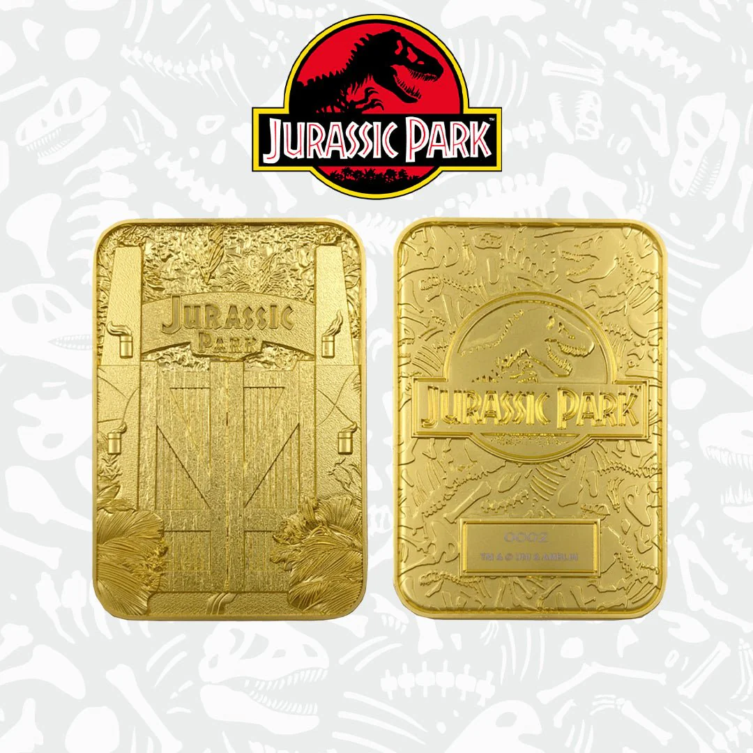 Jurassic Park Welcome Gates 24k Gold Plated Collectible Card - Image 3