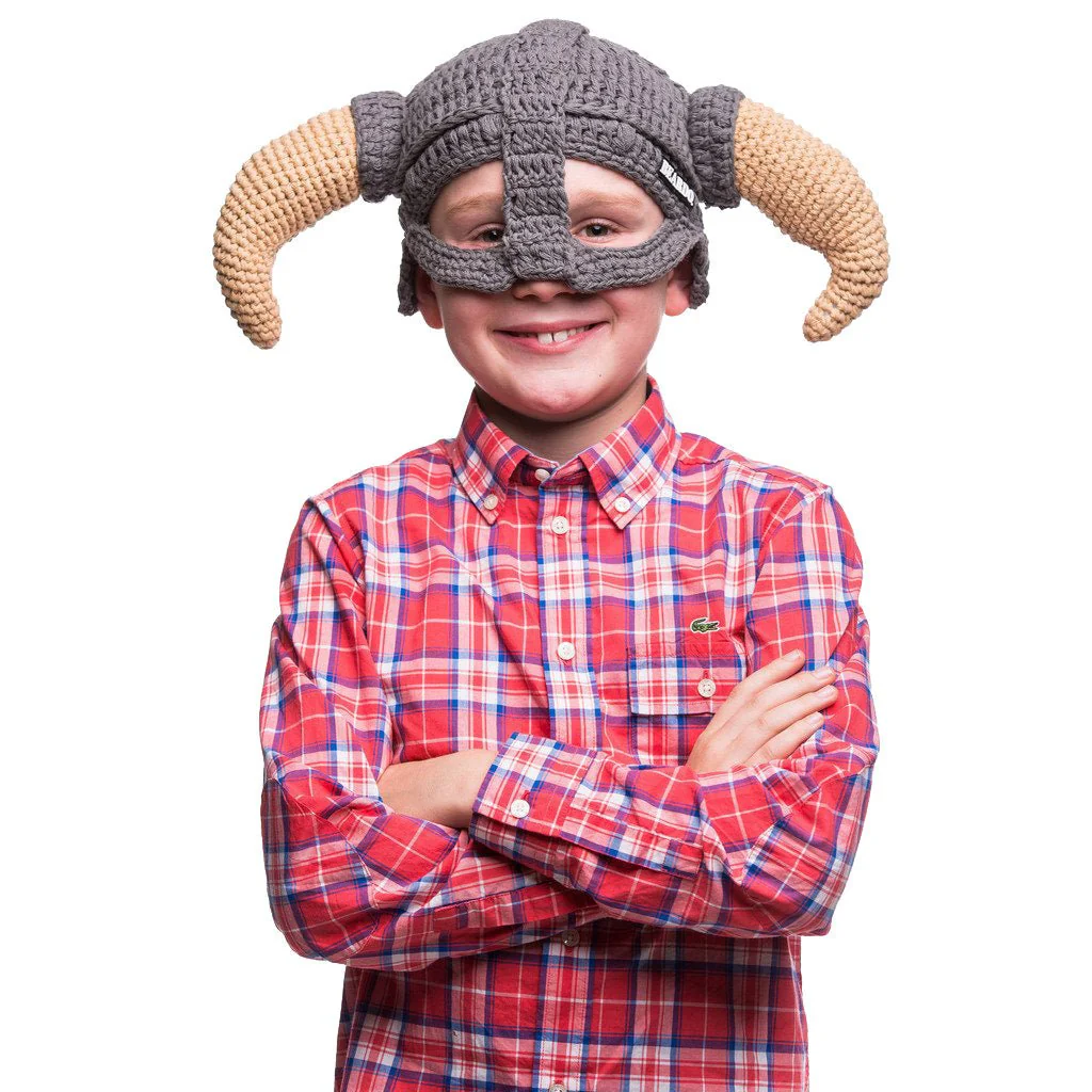 Kids Battle Viking Bearded Hat - Image 3