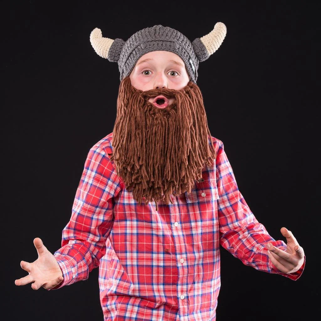 Kids Viking Horn Bearded Hat - Image 5