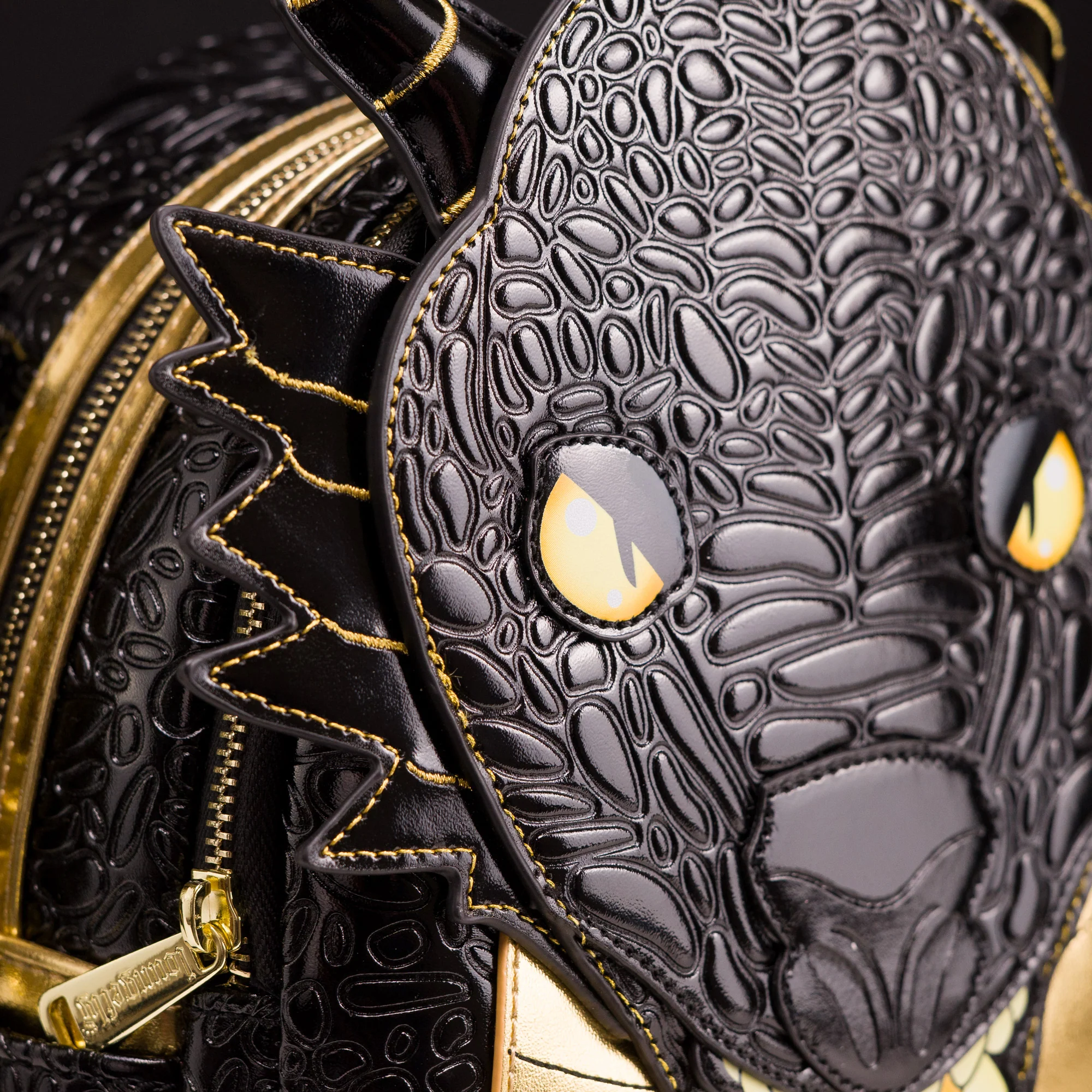 Loungefly Originals Black and Gold Dragon Mini Backpack - Image 2
