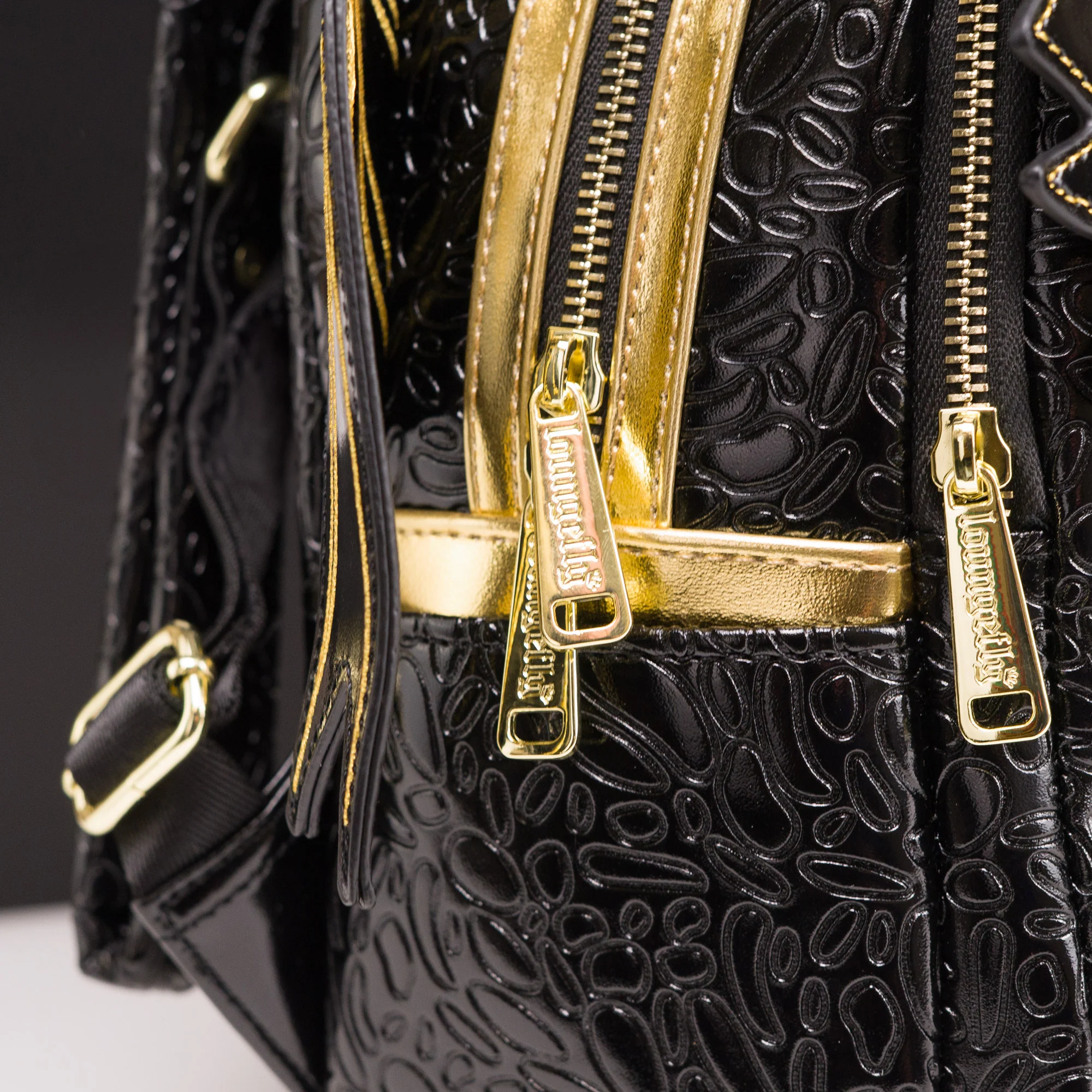 Loungefly Originals Black and Gold Dragon Mini Backpack - Image 4