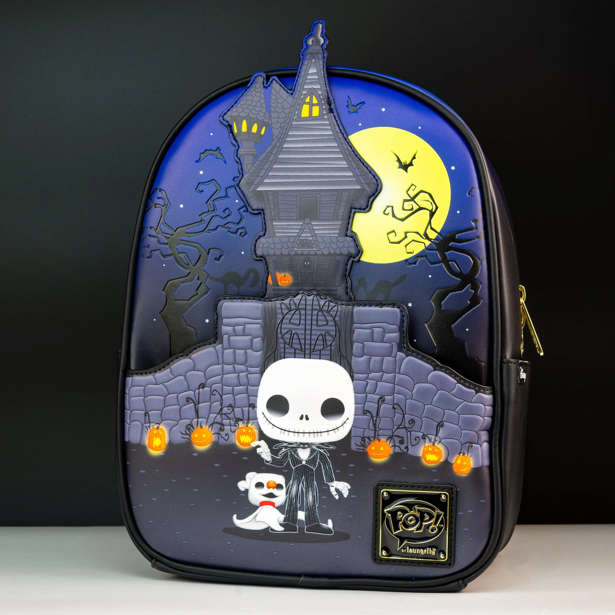 Loungefly x NBC Jack Skellington and Zero GITD House Mini Backpack - Image 2