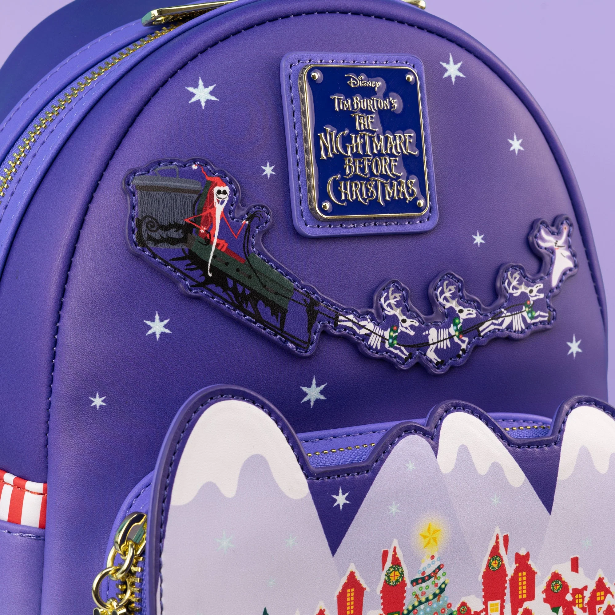 Loungefly The Nightmare Before Christmas - Santa Jack in Christmastown Mini Backpack - Image 3