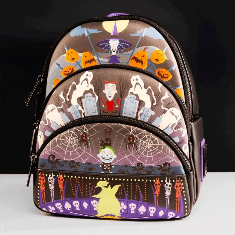 Loungefly The Nightmare Before Christmas Triple Pocket Lock Shock Barrel Oogie Boogie Backpack