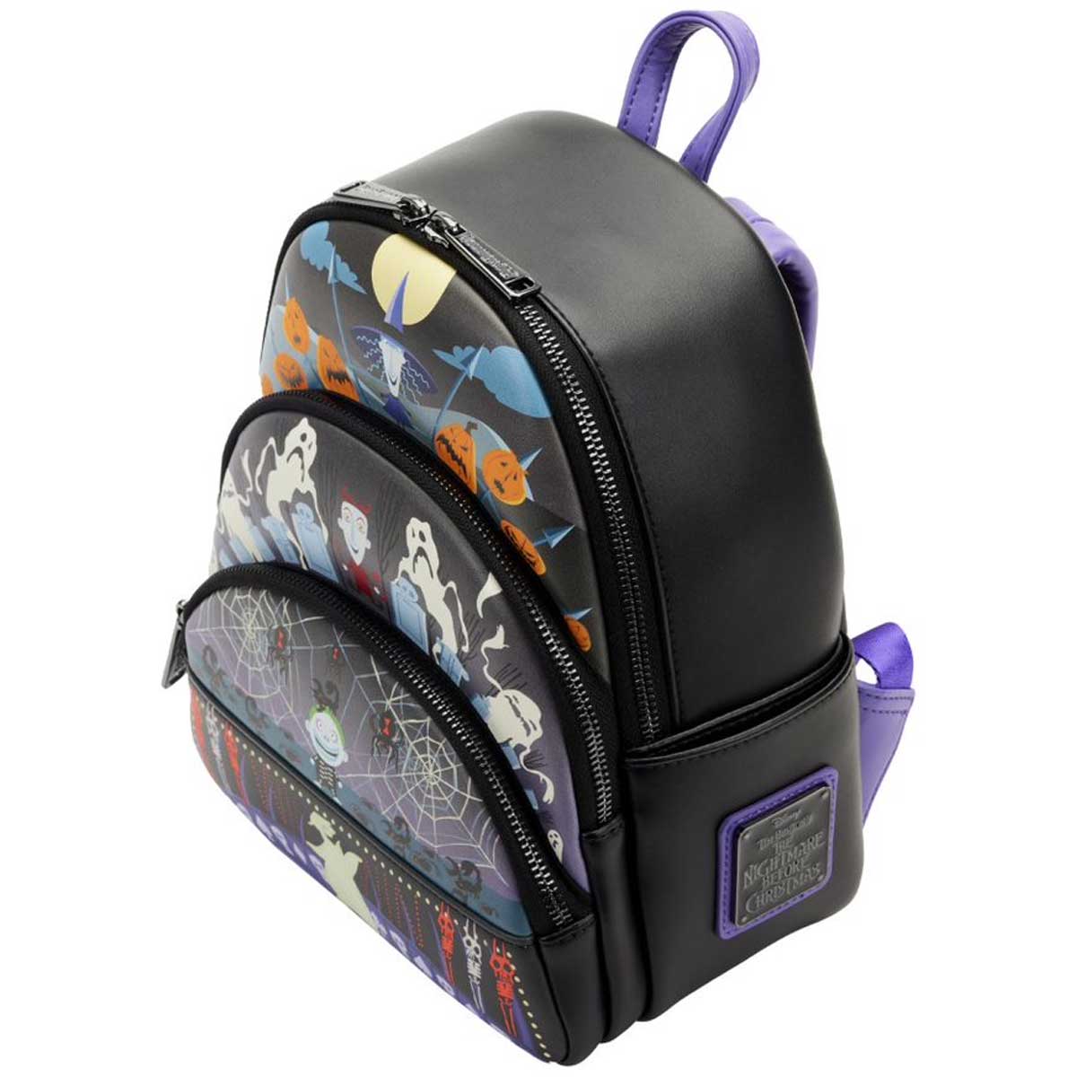 Loungefly The Nightmare Before Christmas Triple Pocket Lock Shock Barrel Oogie Boogie Backpack - Image 4