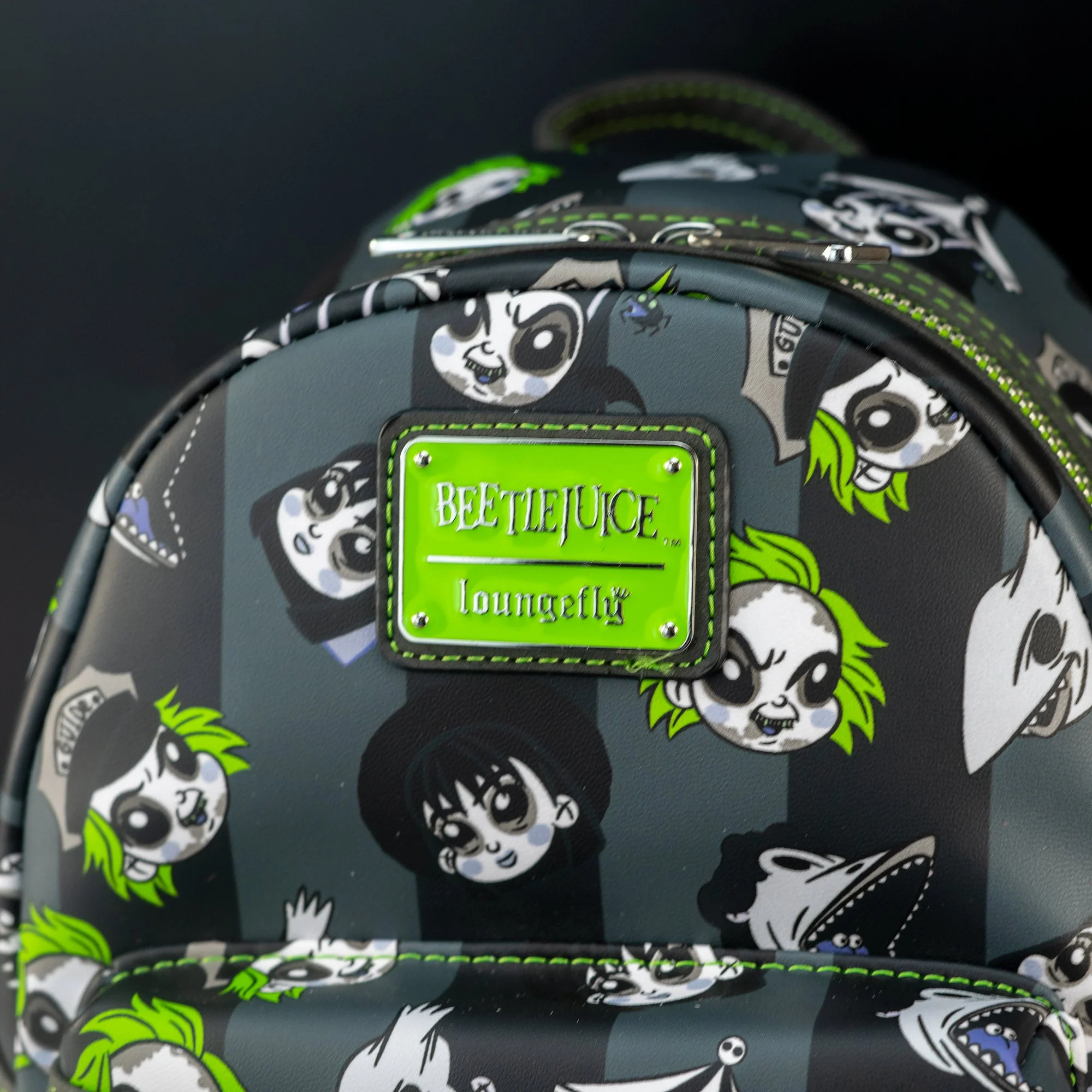 Loungefly x Beetlejuice Striped Character Icon Print Mini Backpack - Image 2