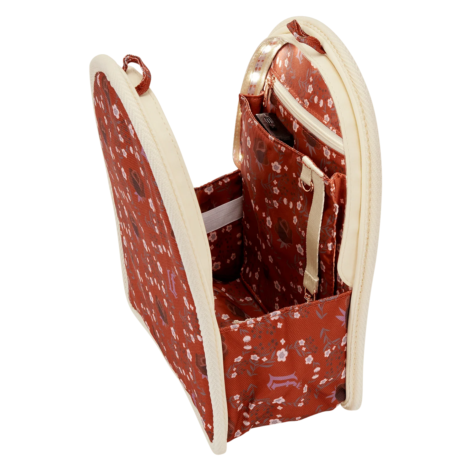 Loungefly Cream & Red Floral Light-Up Mini Backpack Insert Organizer - Image 4