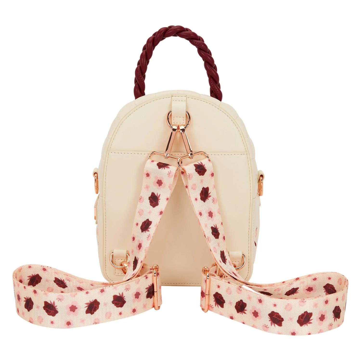 Loungefly Originals Cream & Red Floral Sling Bag - Image 2