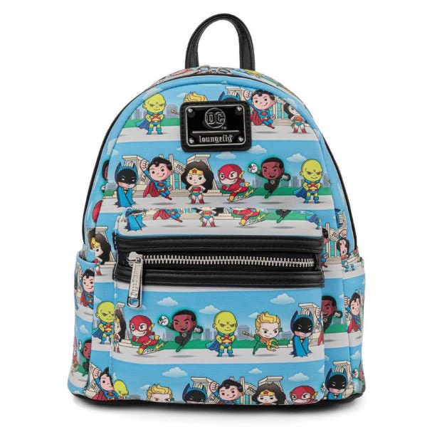 Loungefly x DC Superheroes Chibi Line Up Mini Backpack - Image 2