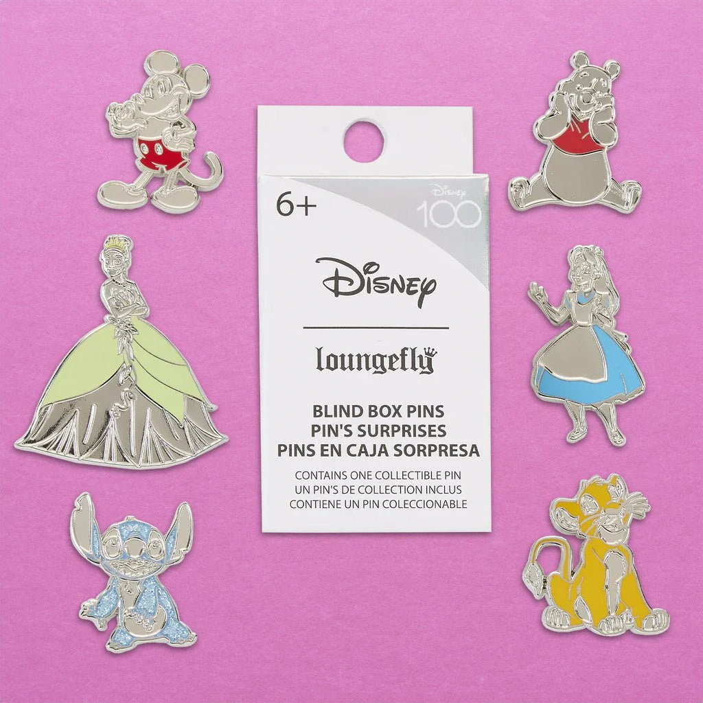 Loungefly x Disney 100th Anniversary Platinum Character Blind Box Mystery Pin