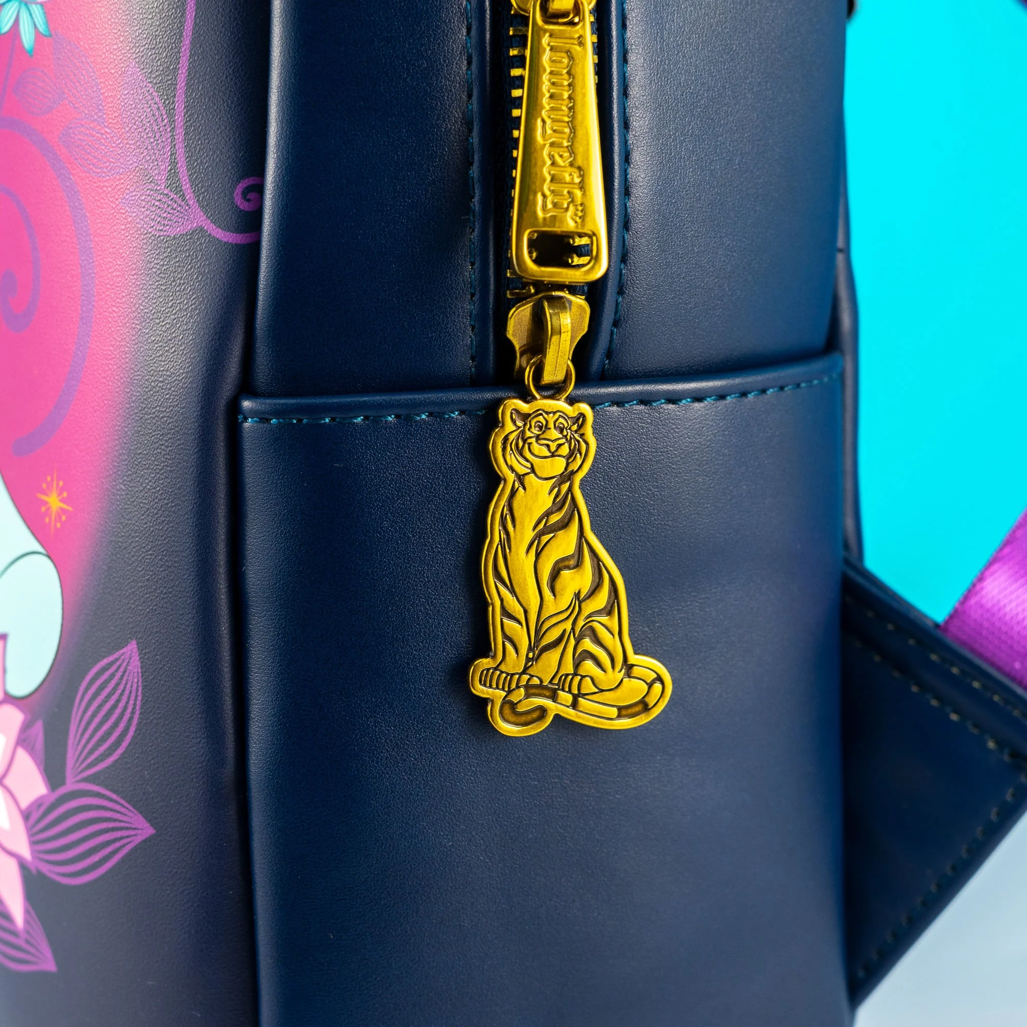 Loungefly x Disney Aladdin Princess Jasmine and Rajah Floral Print Mini Backpack - Image 3