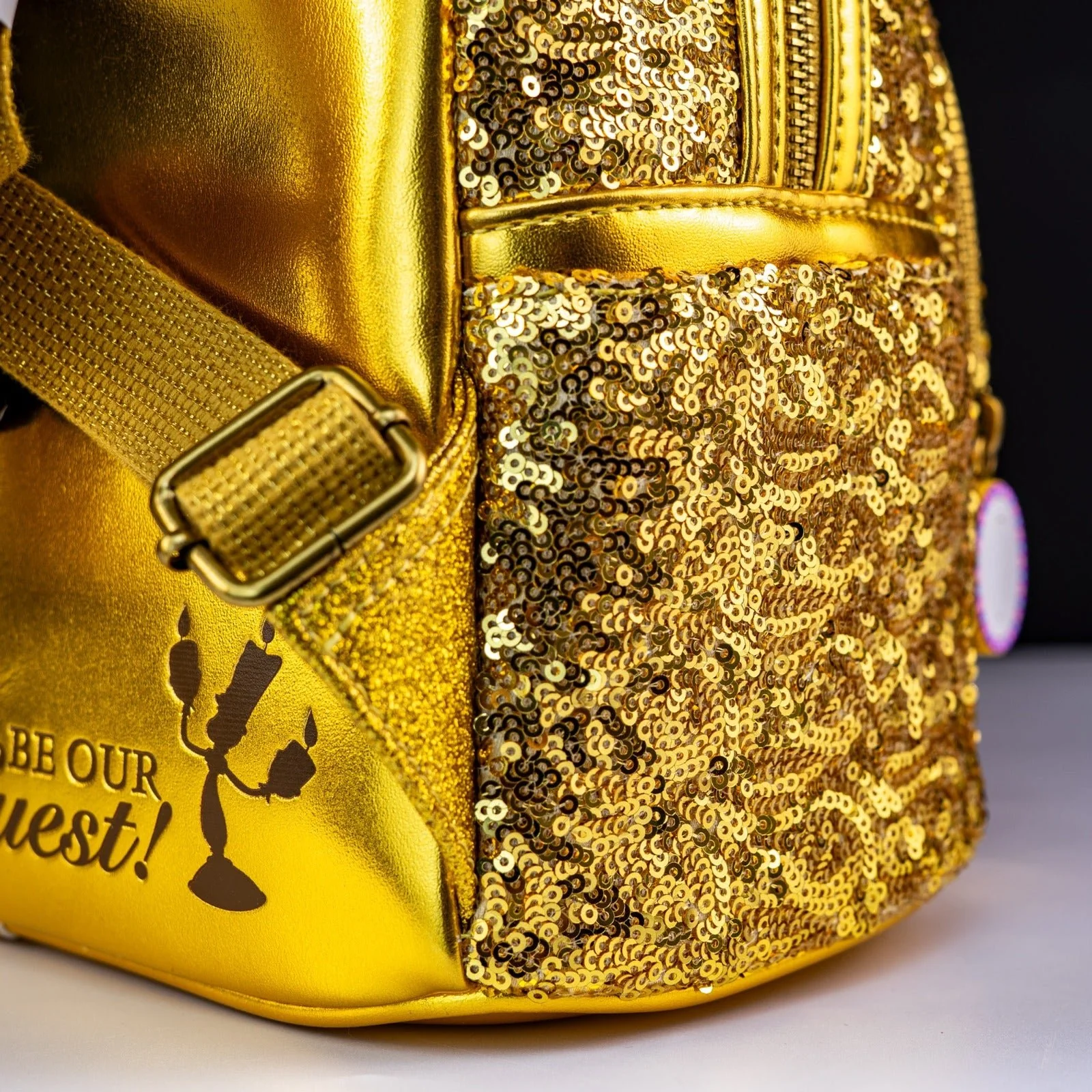 Loungefly x Disney Beauty and the Beast Lumière Sequin Mini Backpack - Image 6