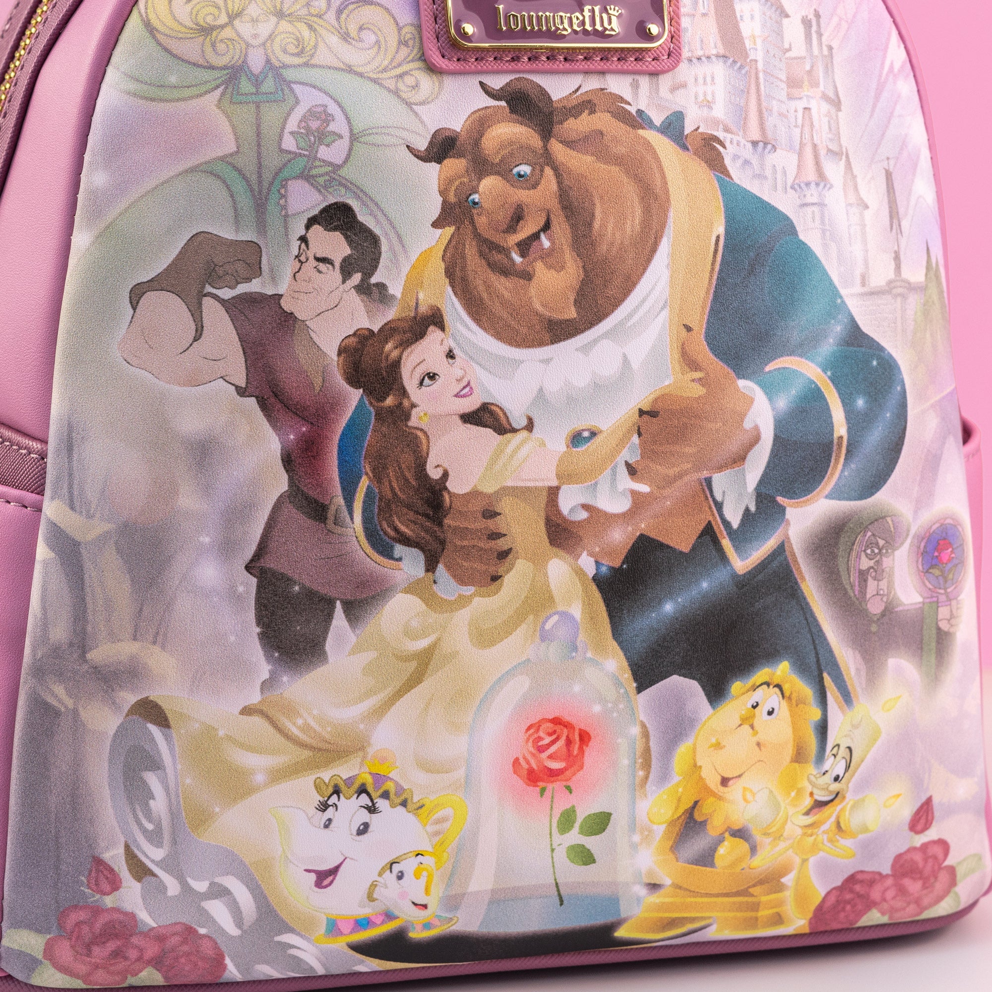 Loungefly x Disney Beauty and the Beast Pastel Character Ensemble Mini Backpack - Image 3