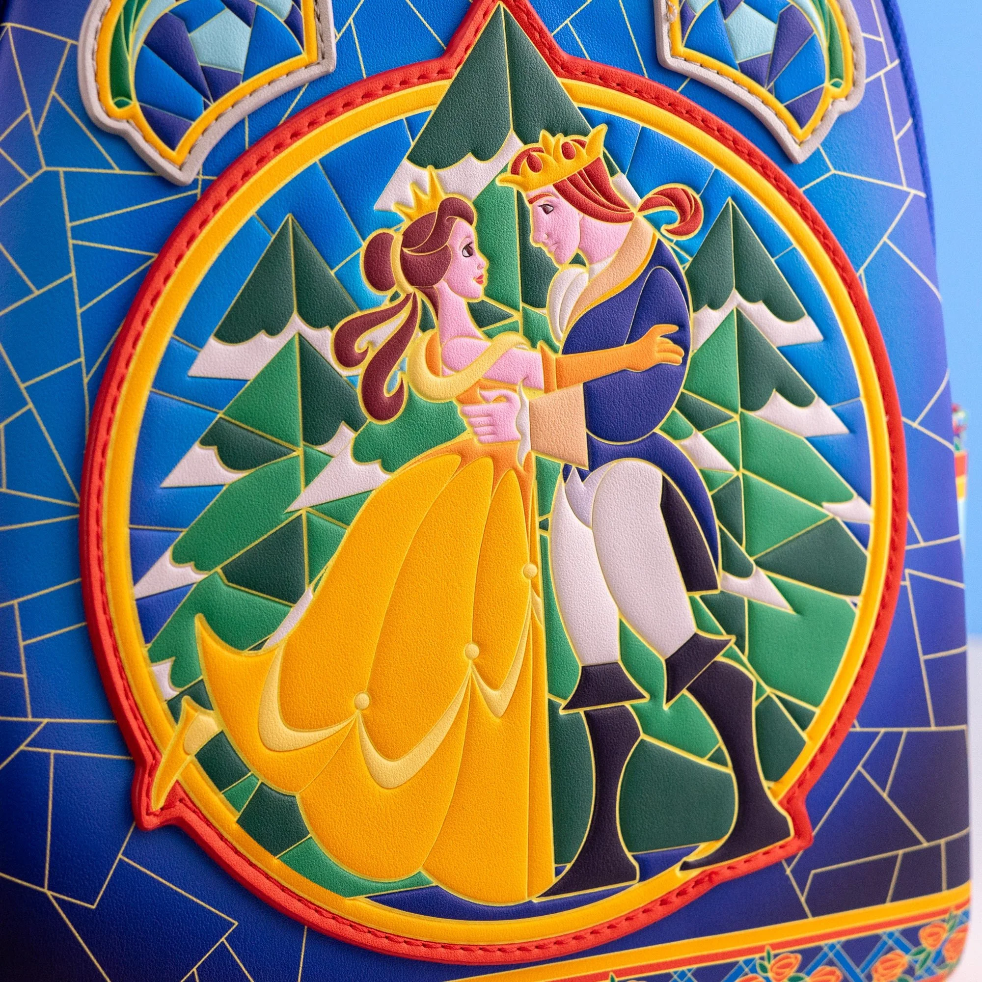 Loungefly x Disney Beauty and the Beast Stained Glass Roses Mini Backpack - Image 3