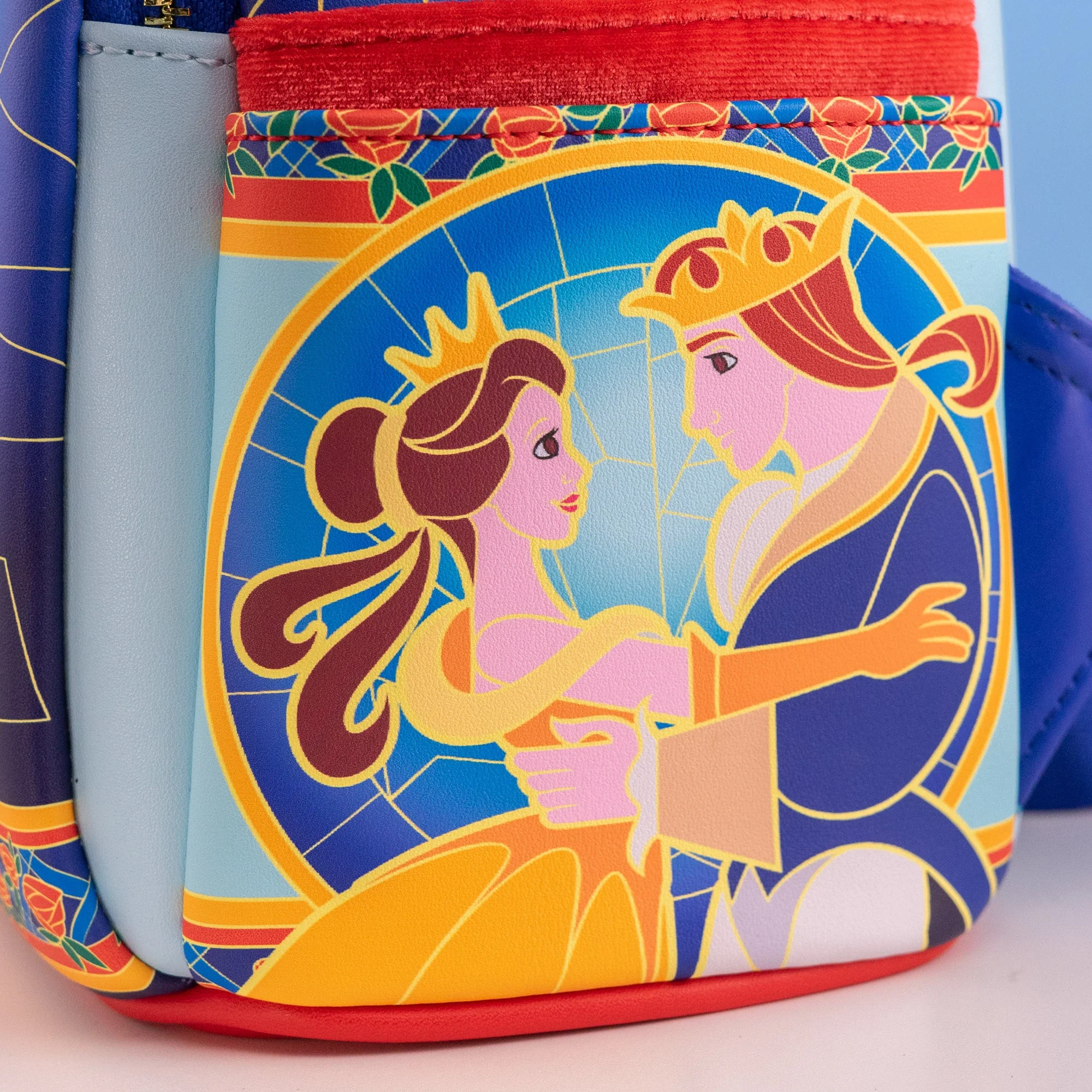 Loungefly x Disney Beauty and the Beast Stained Glass Roses Mini Backpack - Image 5