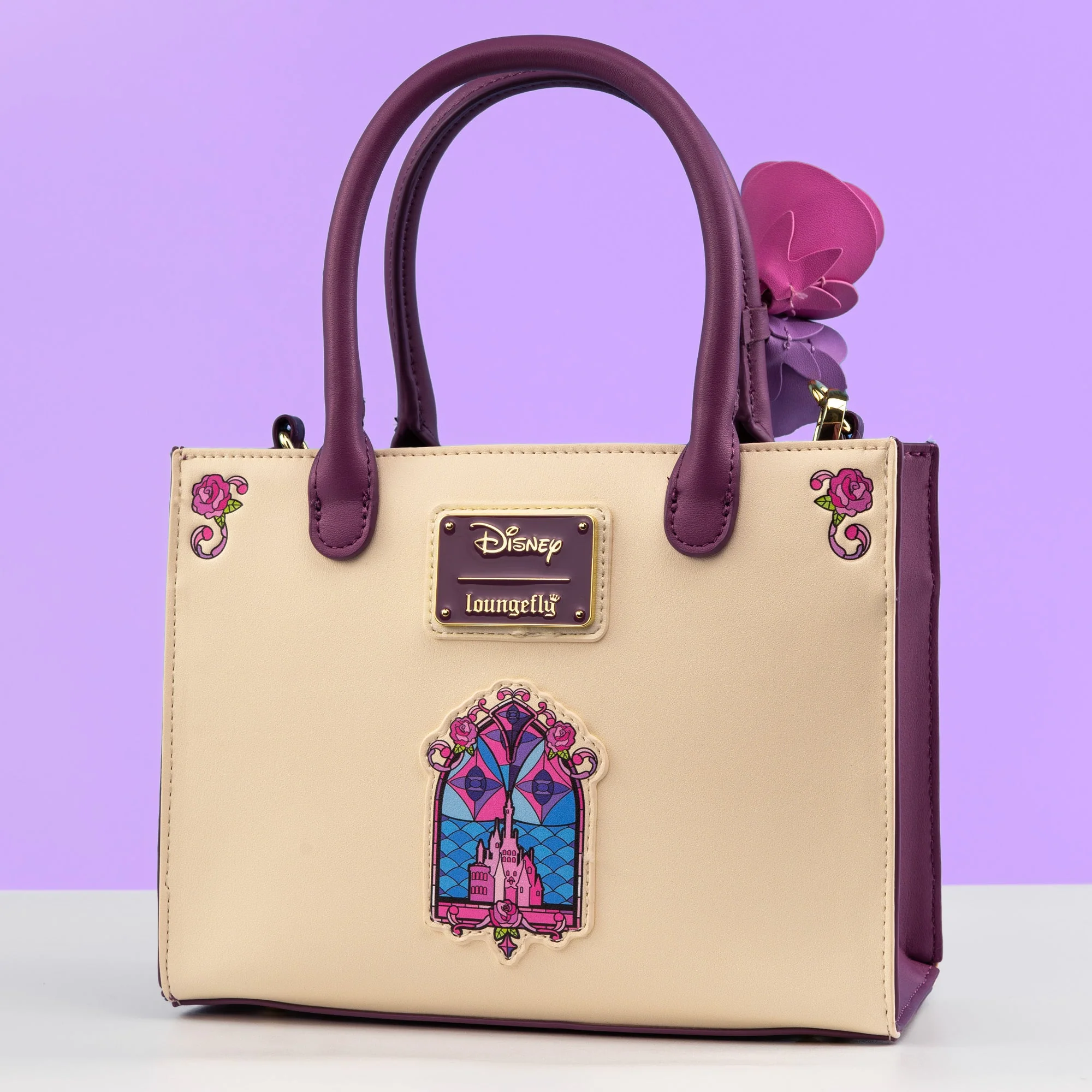 Loungefly x Disney Beauty and the Beast Stained Glass Mini Crossbody Tote - Image 2