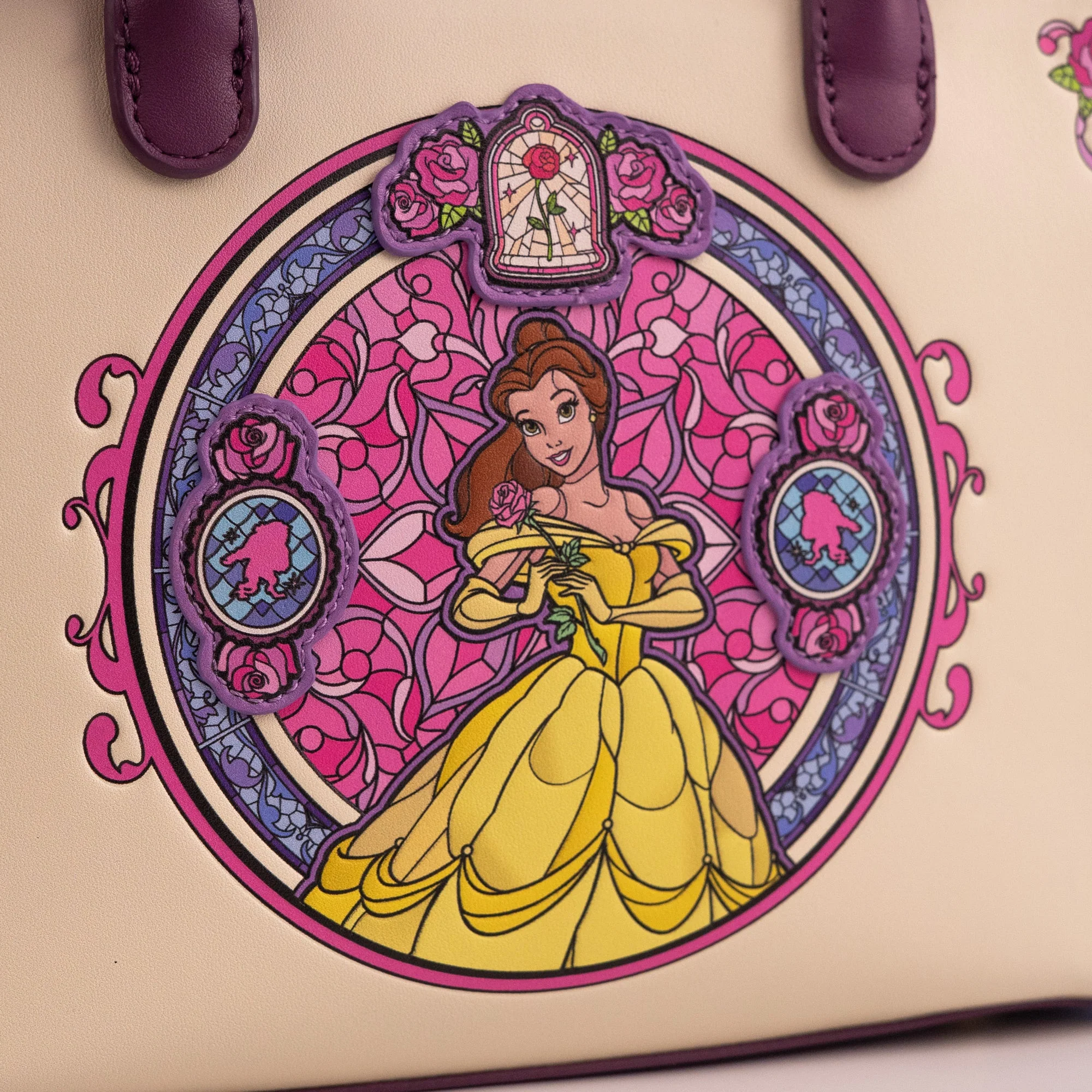 Loungefly x Disney Beauty and the Beast Stained Glass Mini Crossbody Tote - Image 4