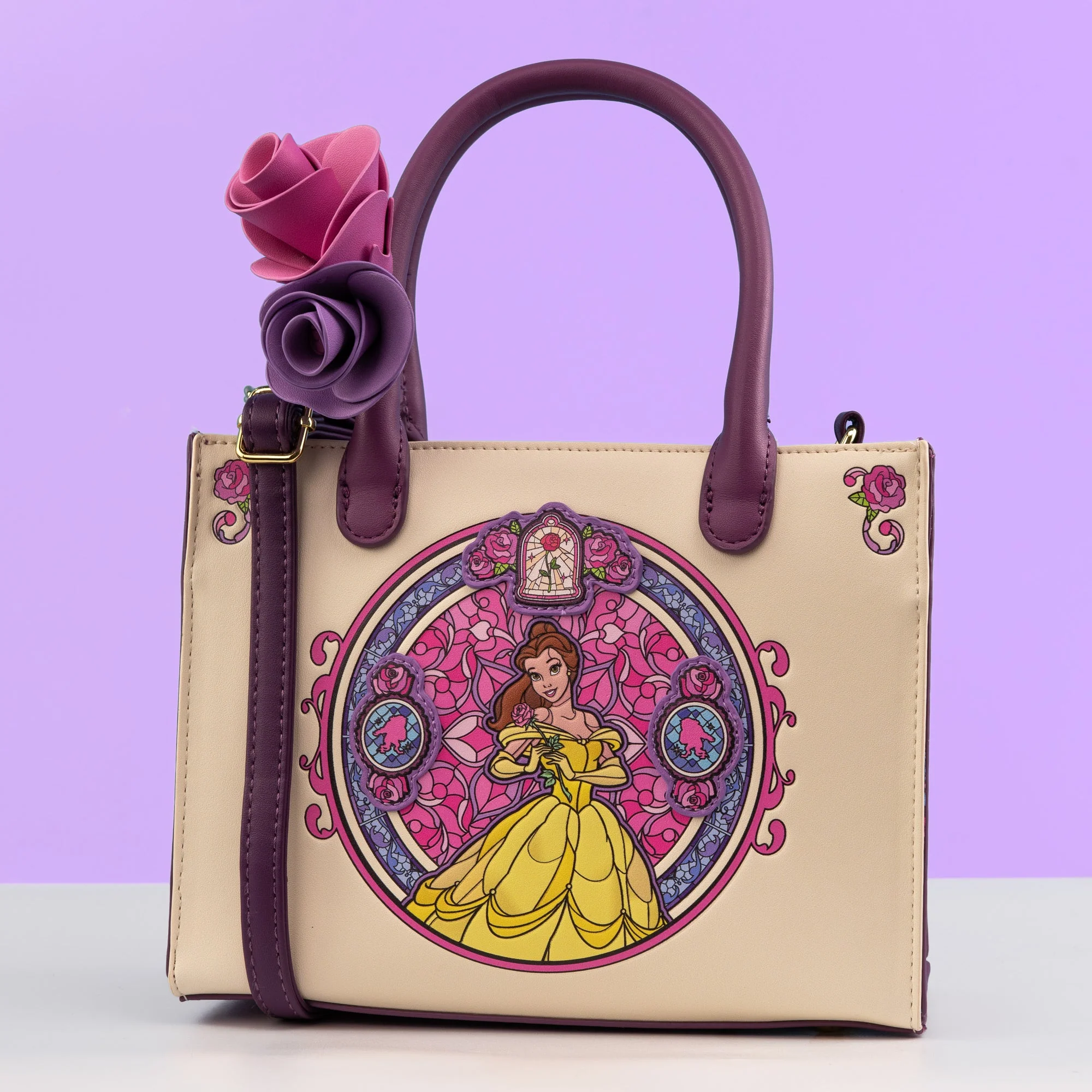 Loungefly x Disney Beauty and the Beast Stained Glass Mini Crossbody Tote - Image 7