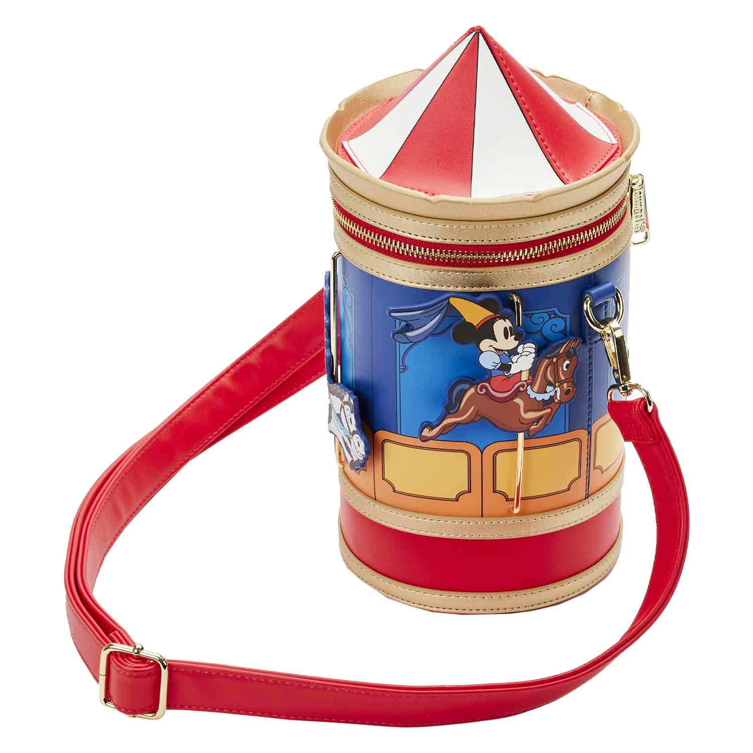 Loungefly x Disney Brave Little Tailor Mickey Minnie Carousel Crossbody Bag - Image 4