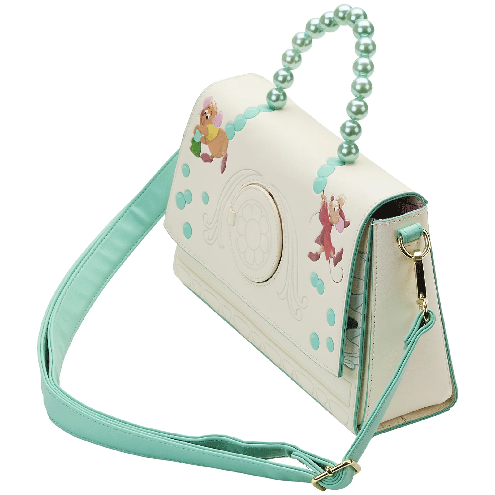 Loungefly x Disney Cinderella Gus and Jaq Bead Handle Crossbody Bag - Image 5