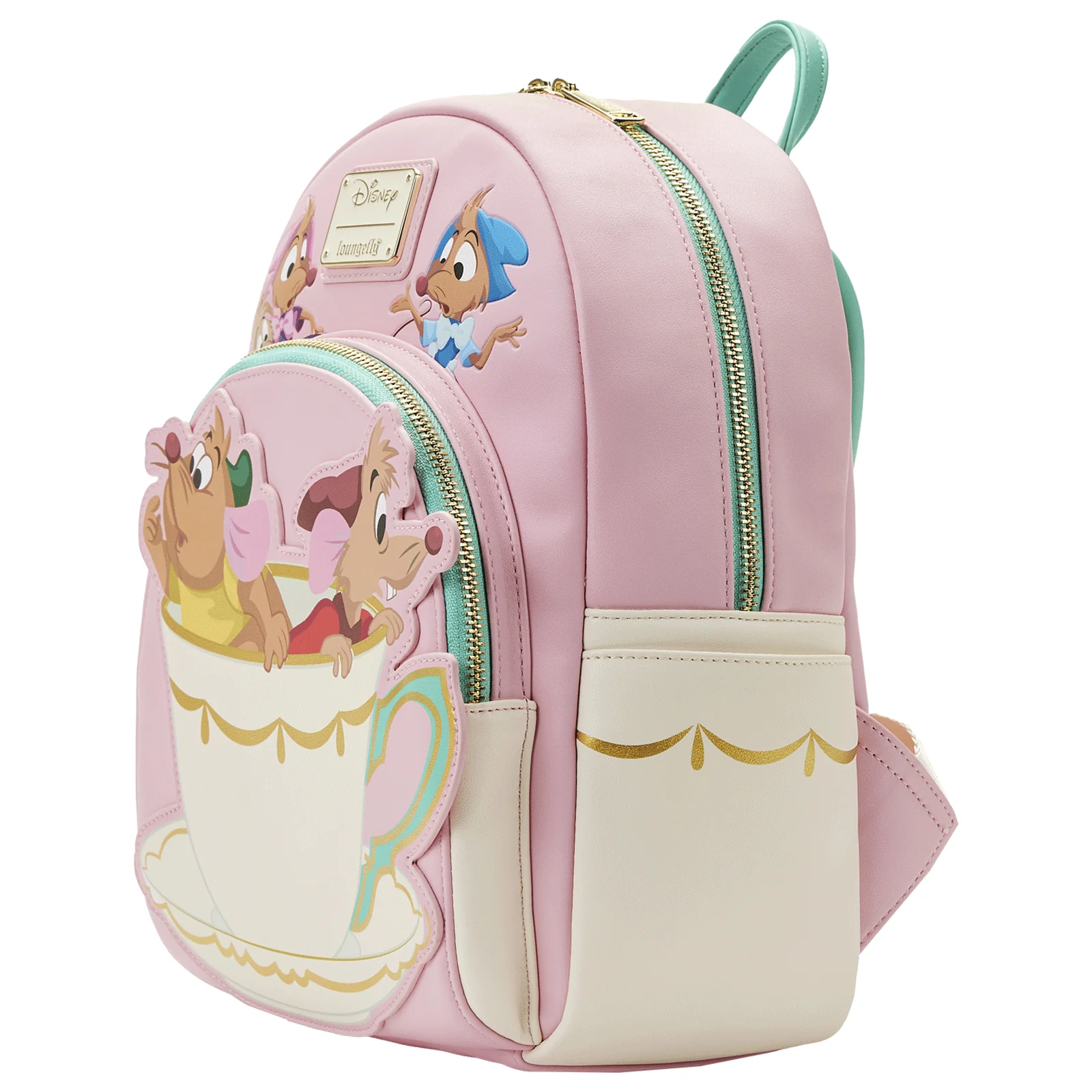 Loungefly x Disney Cinderella Gus and Jaq Teacup Mini Backpack - Image 2