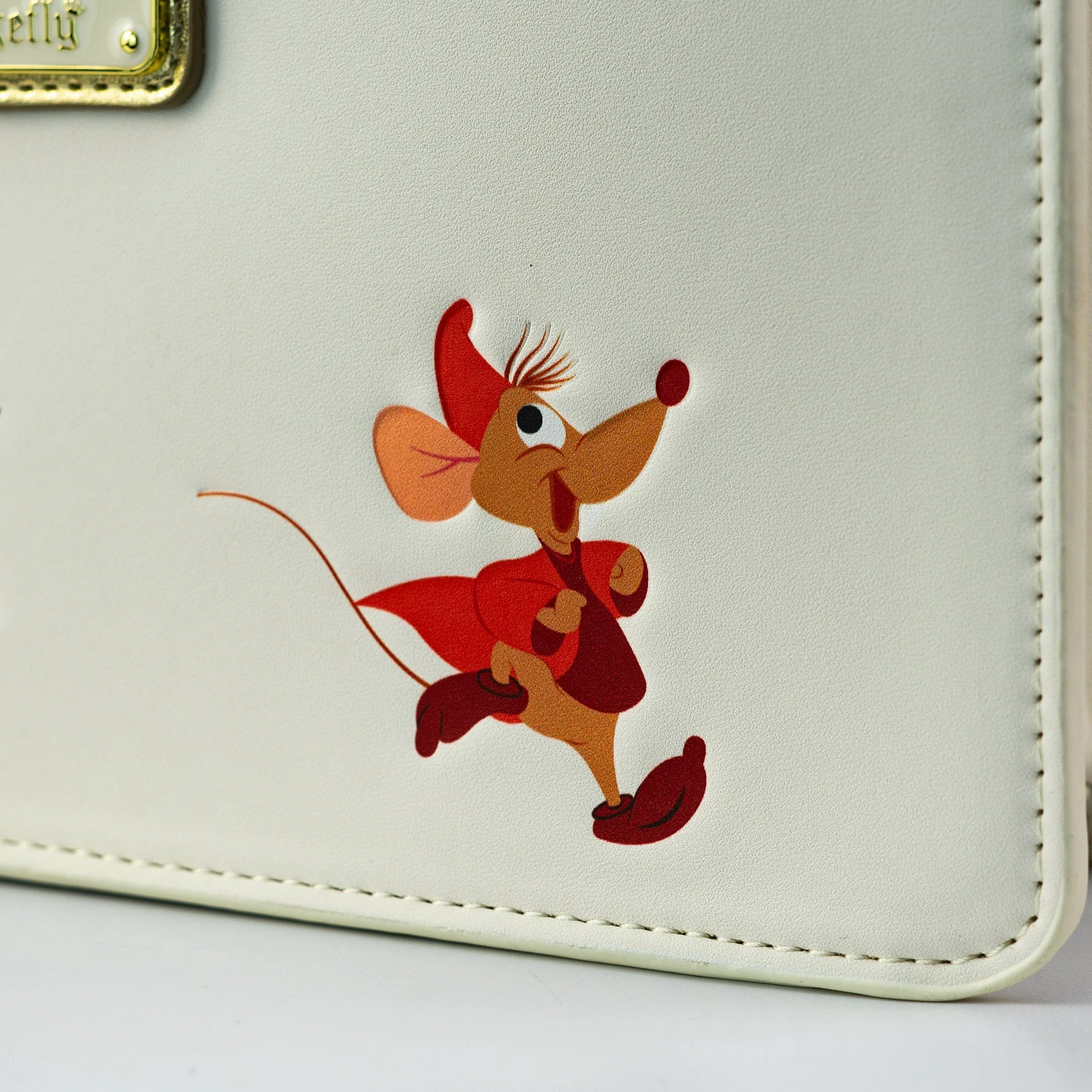 Loungefly x Disney Cinderella Lucifer Jaq and Gus Teacup Gold Foil Crossbody Bag - Image 5