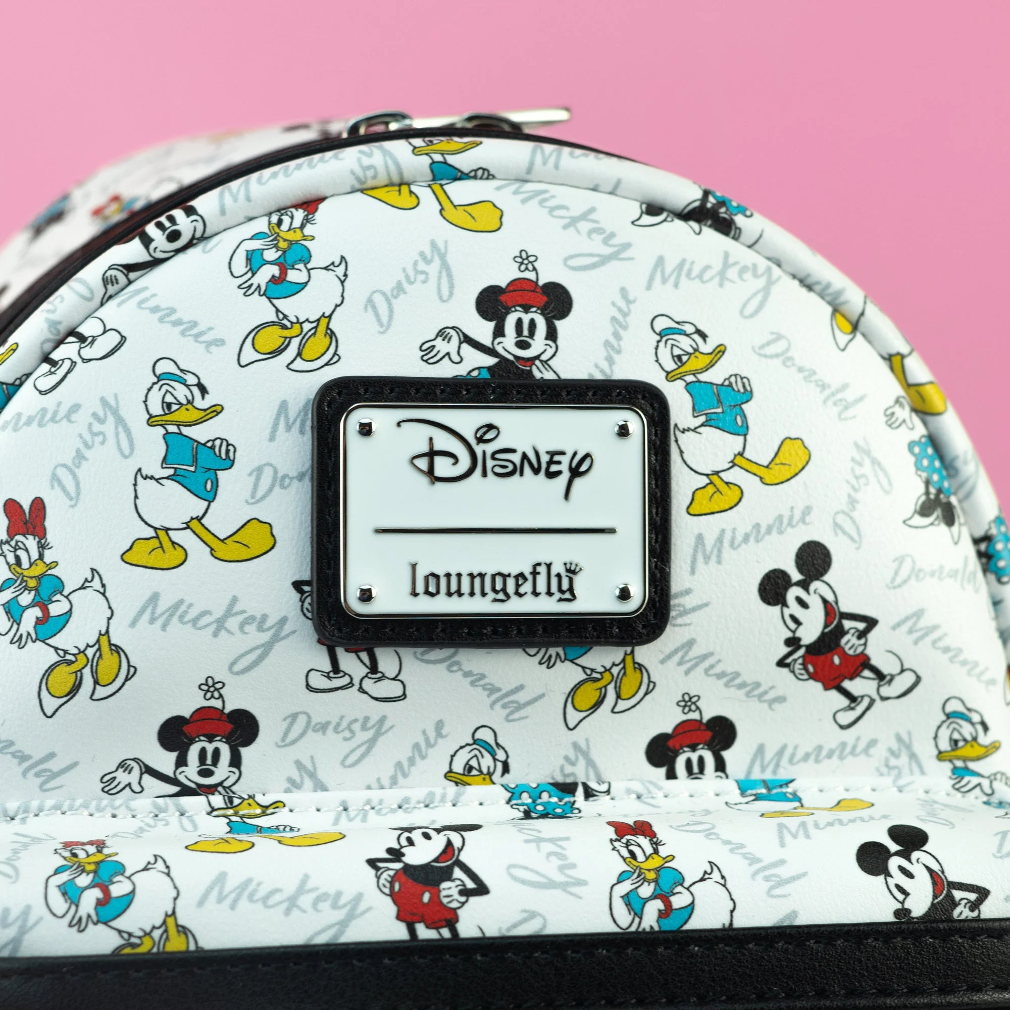 Loungefly x Disney Mickey, Minnie, Donald and Daisy AOP Mini Backpack - Image 2