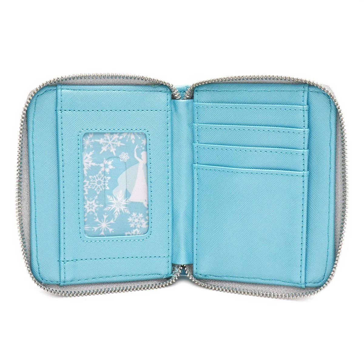 Loungefly X Disney Frozen Elsa Reversible Sequin Zip Around Purse - Image 5