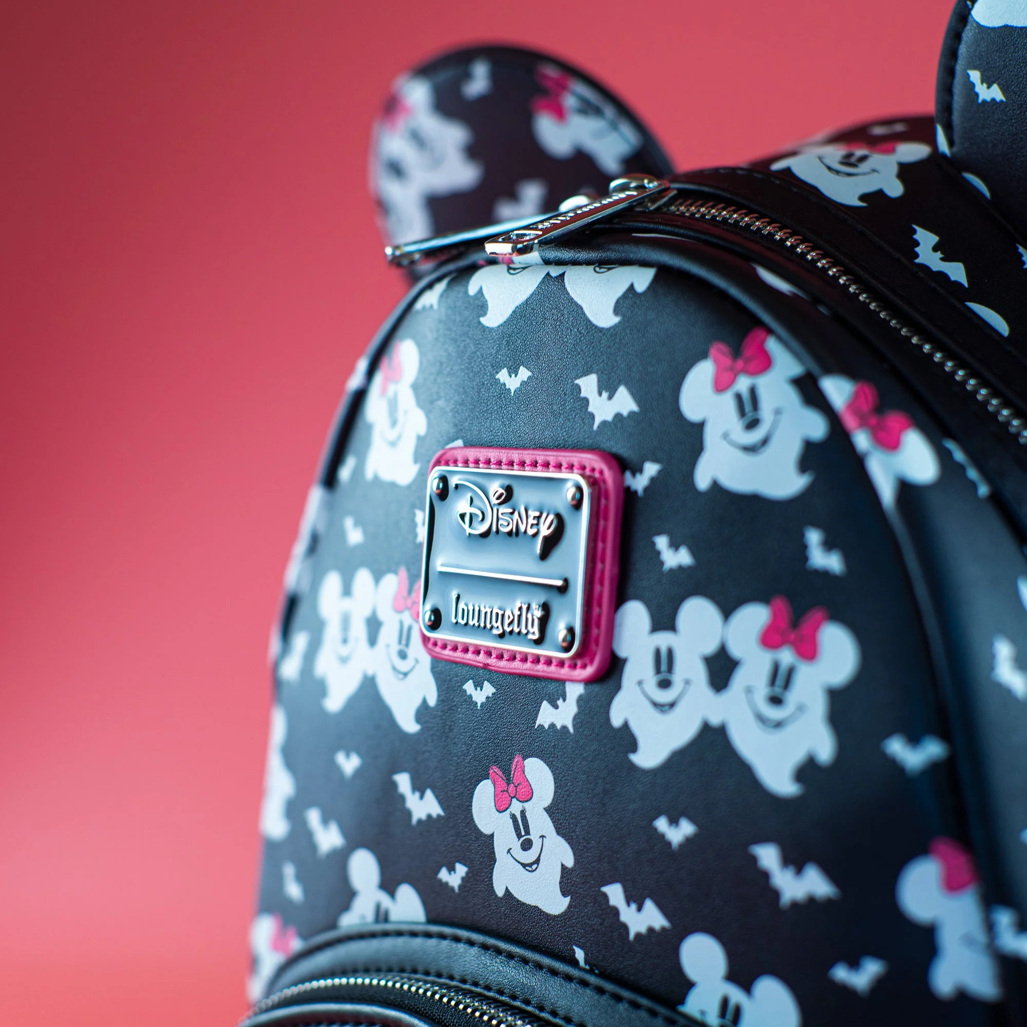Loungefly x Disney Ghost Mickey and Minnie Glow in the Dark Print Mini Backpack - Image 4