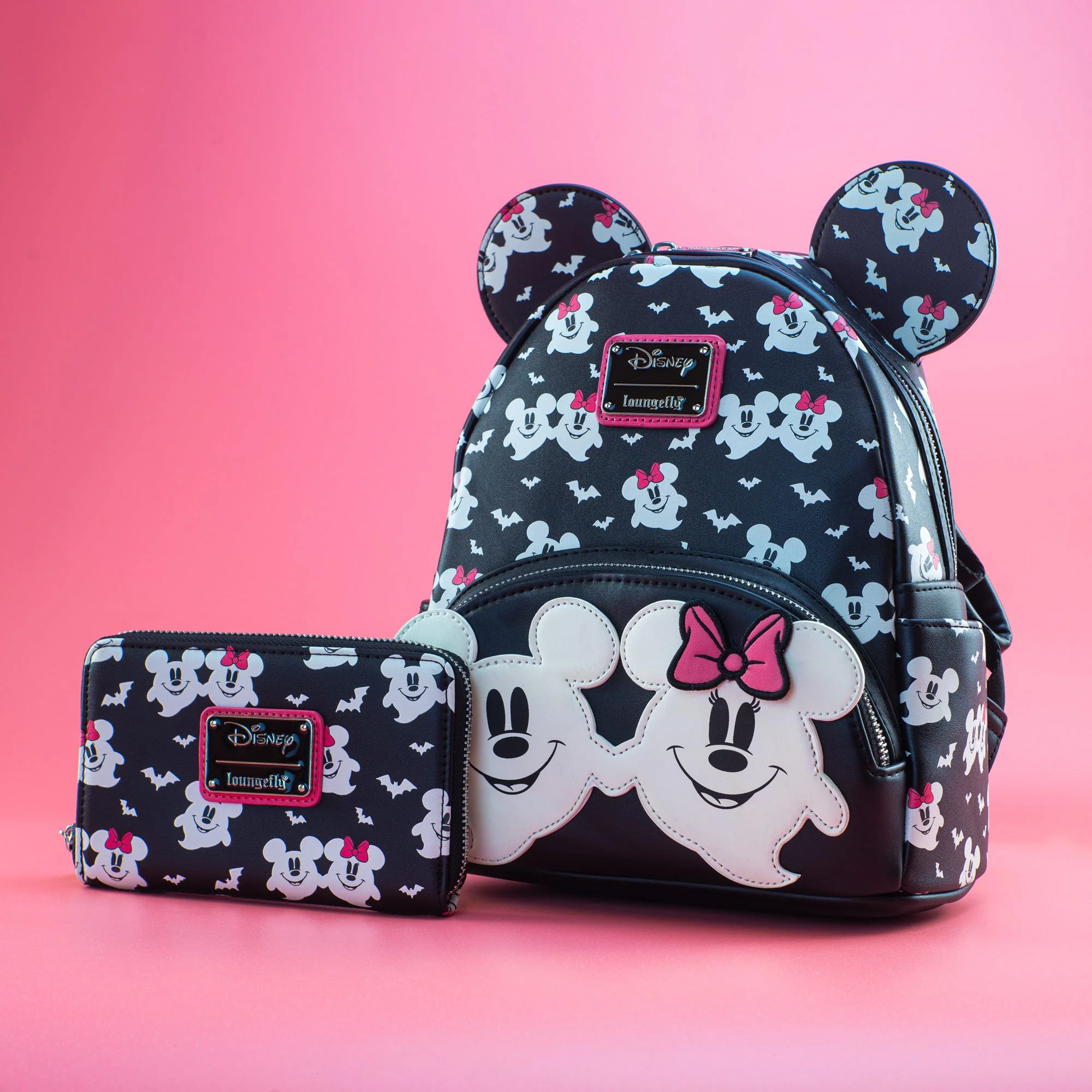 Loungefly x Disney Ghost Mickey and Minnie Glow in the Dark Print Mini Backpack - Image 6