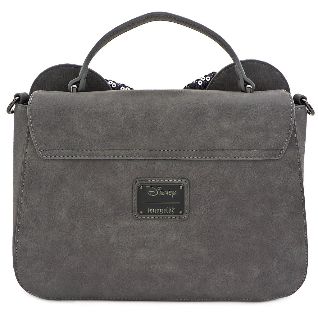 Loungefly X Disney Grey Minnie Mouse Sequin Bow Crossbody Bag - Image 3