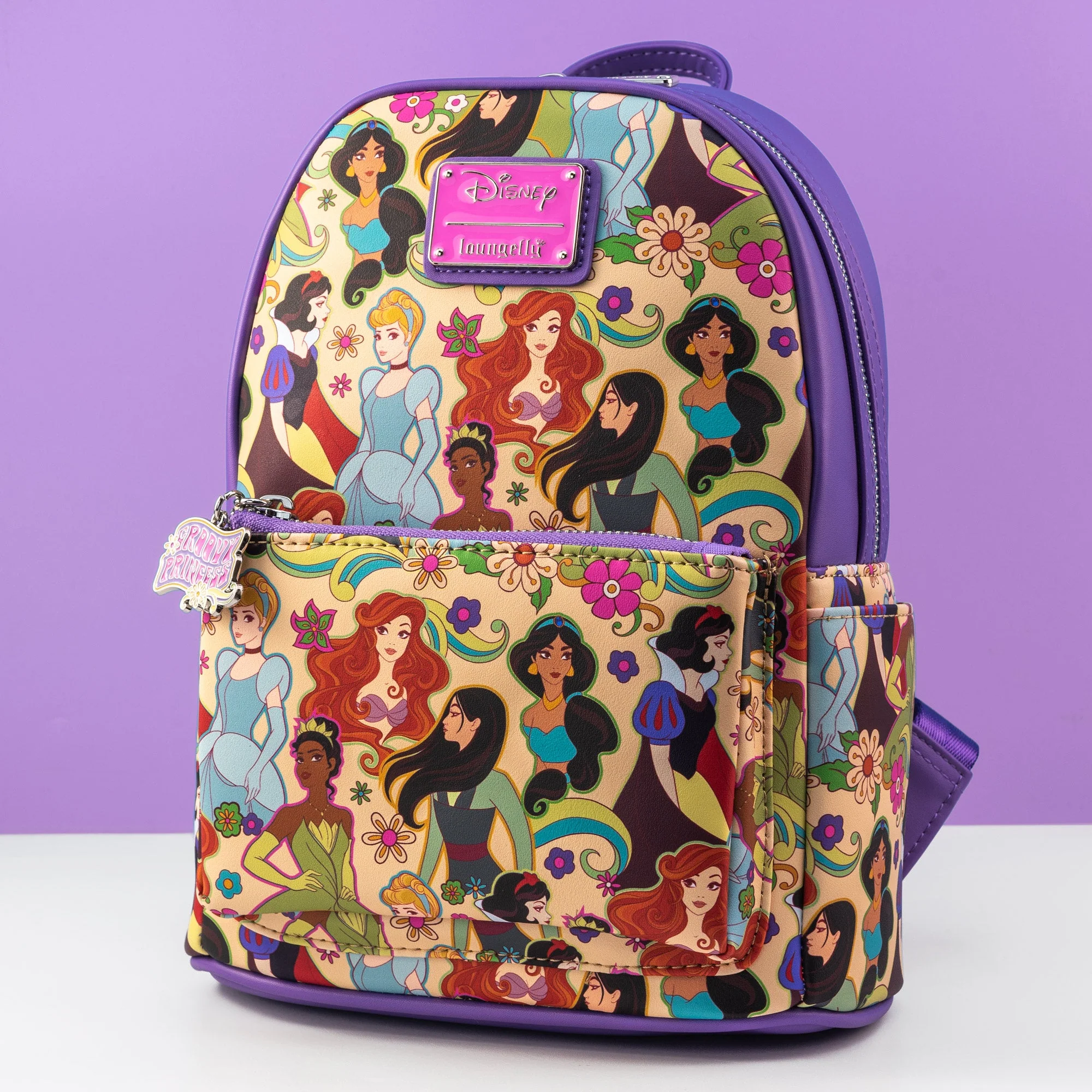 Loungefly x Disney Groovy Princess AOP Mini Backpack