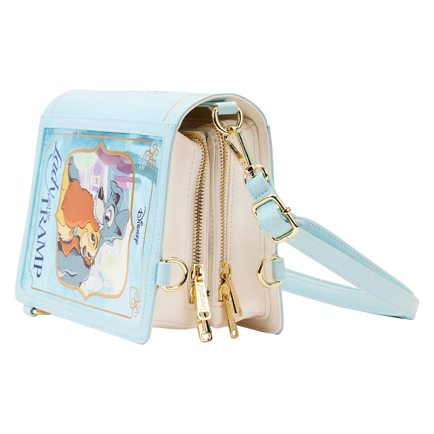 Loungefly x Disney Lady and the Tramp Book Convertible Crossbody Bag - Image 3